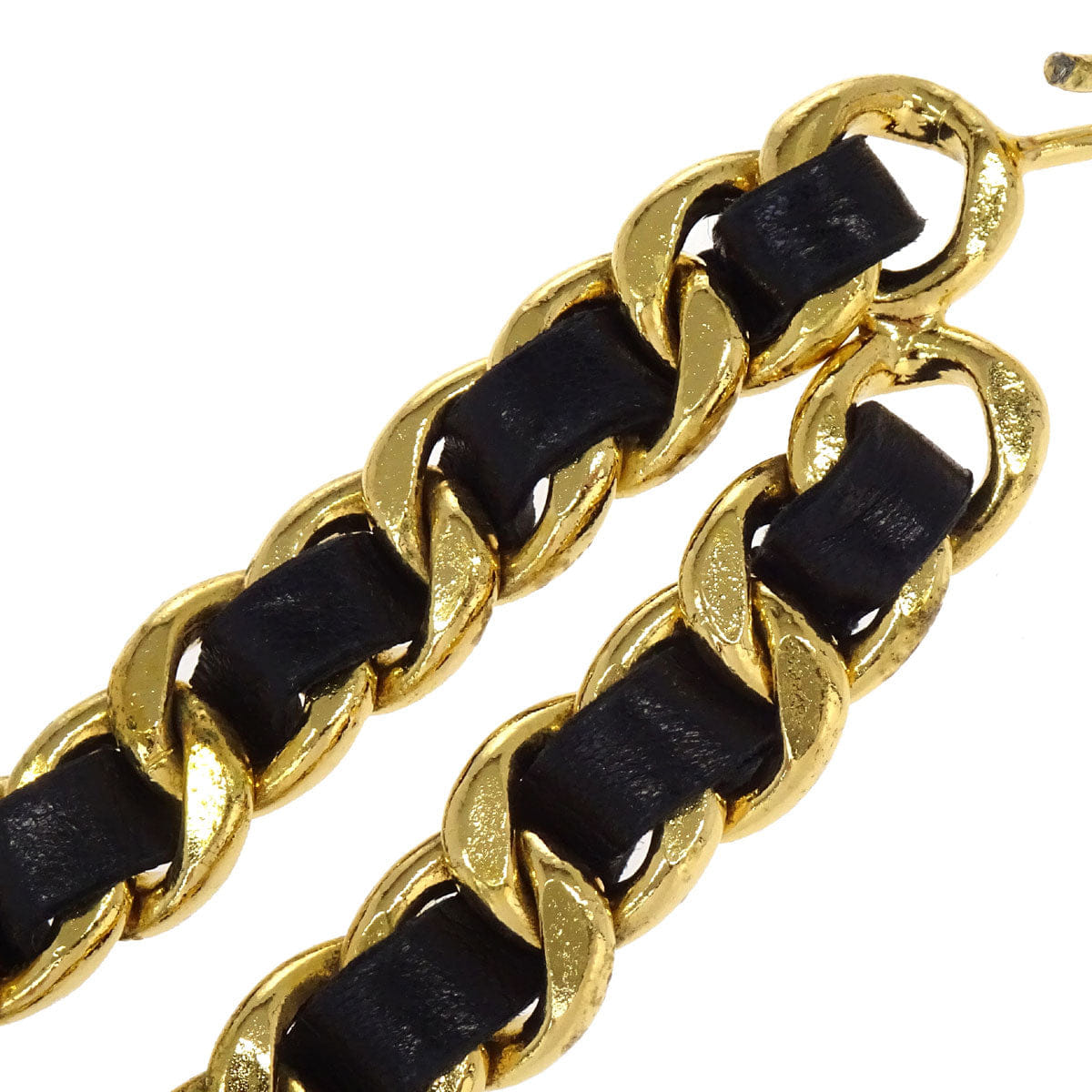 Chanel Chain Belt Medallion Gold Black 26 Small Good