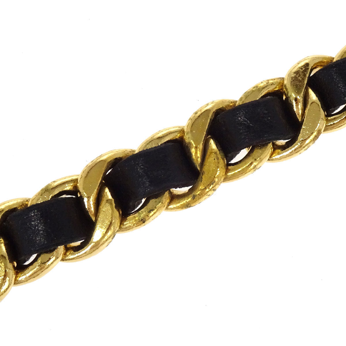 Chanel Chain Belt Medallion Gold Black 26 Small Good
