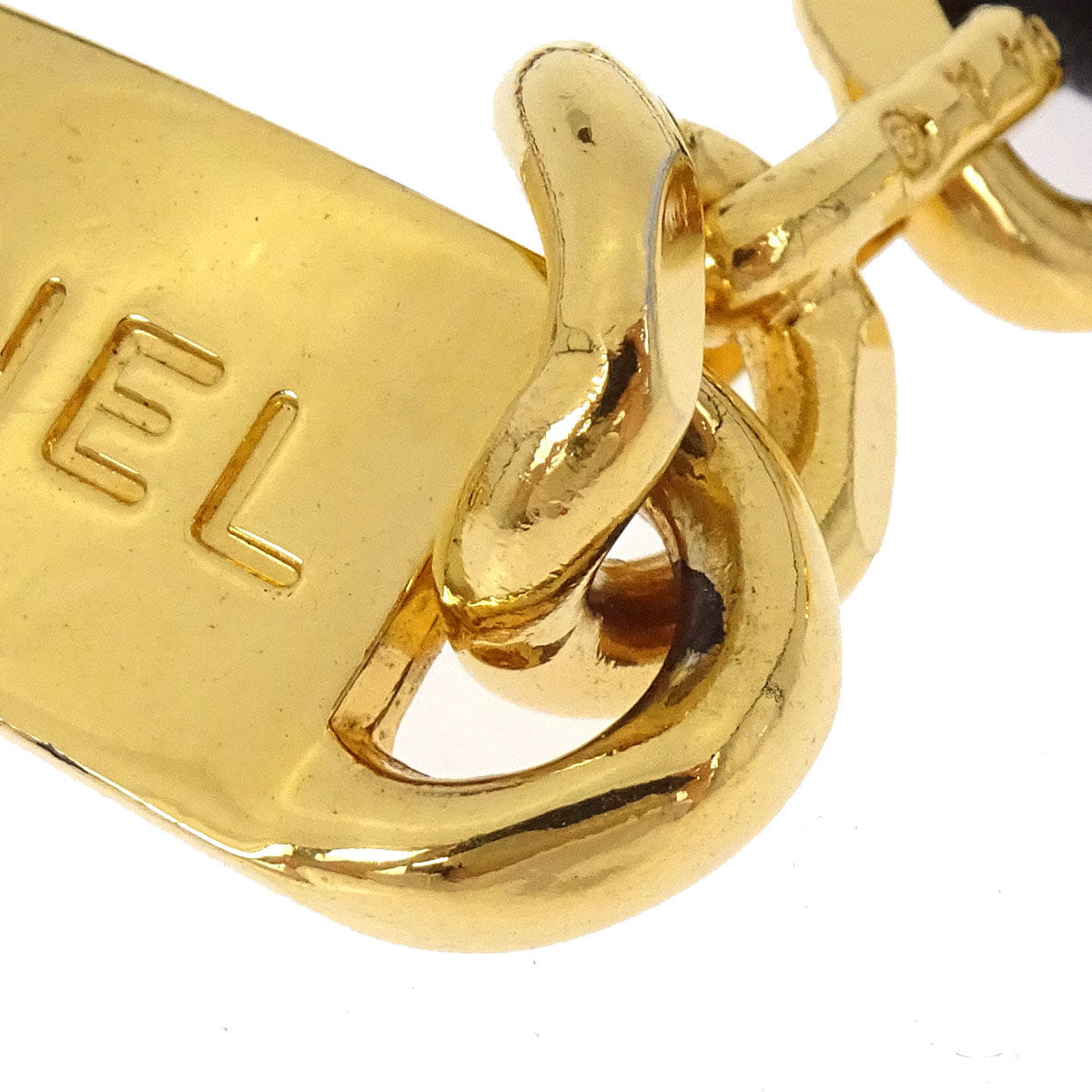 Chanel Chain Belt Medallion Gold Black 94A Small Good