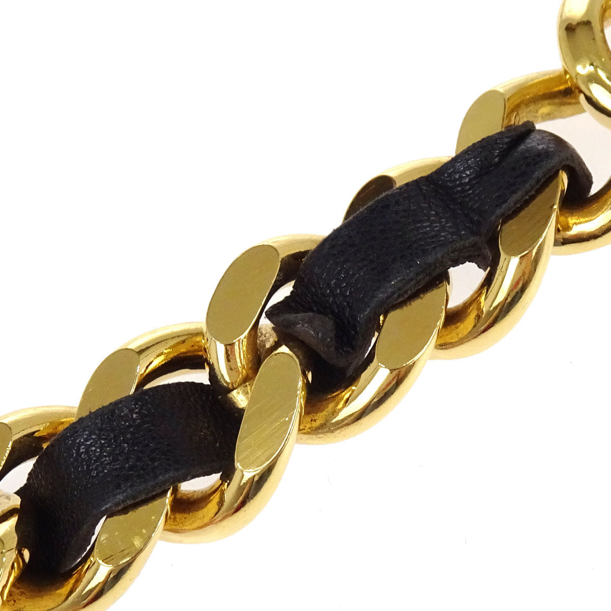 Chanel Chain Belt Medallion Gold Black 94A Small Good