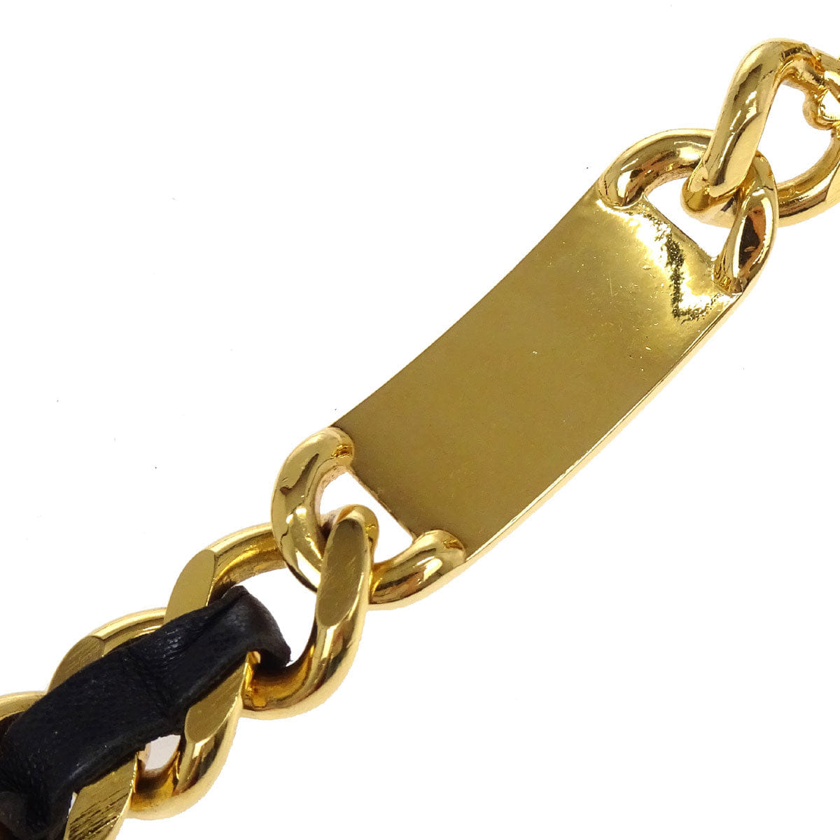Chanel Chain Belt Medallion Gold Black 94A Small Good