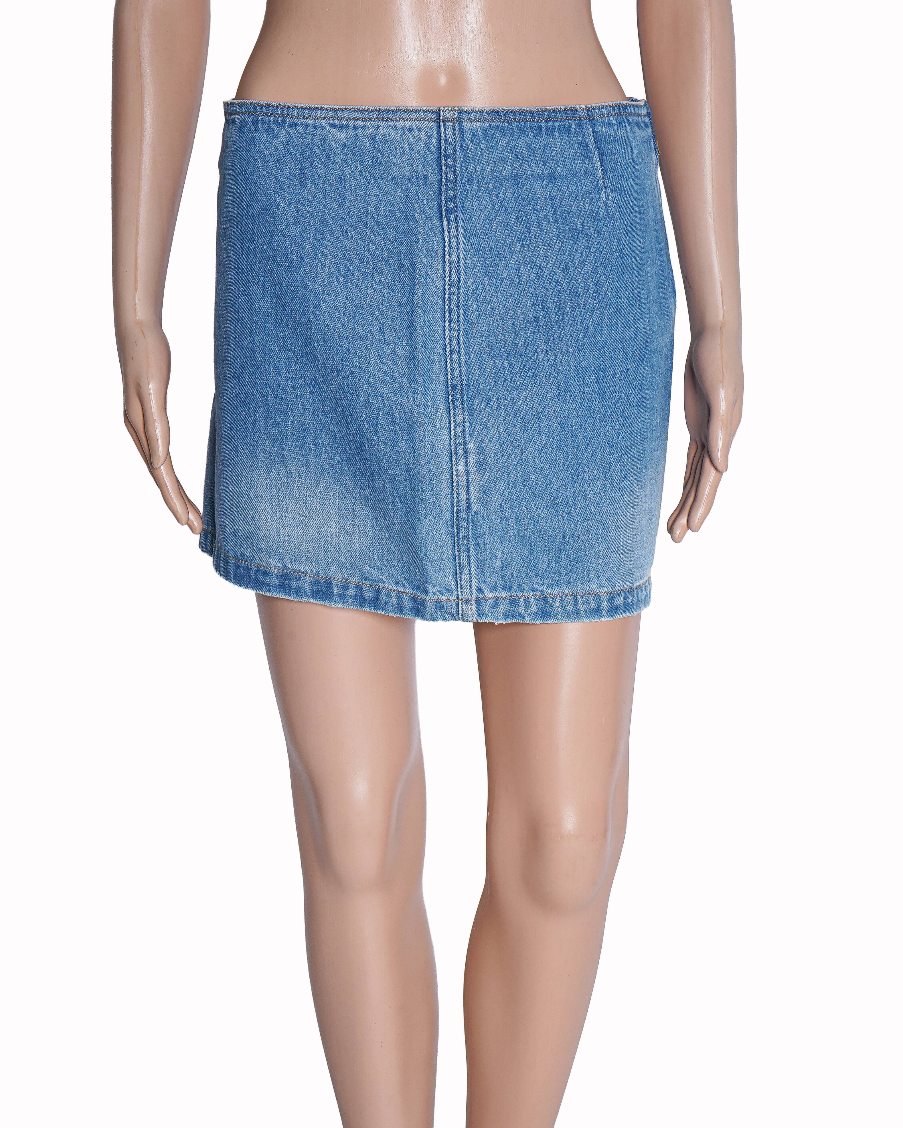 Versace Mid - Wash Blue Denim Mini Skirt