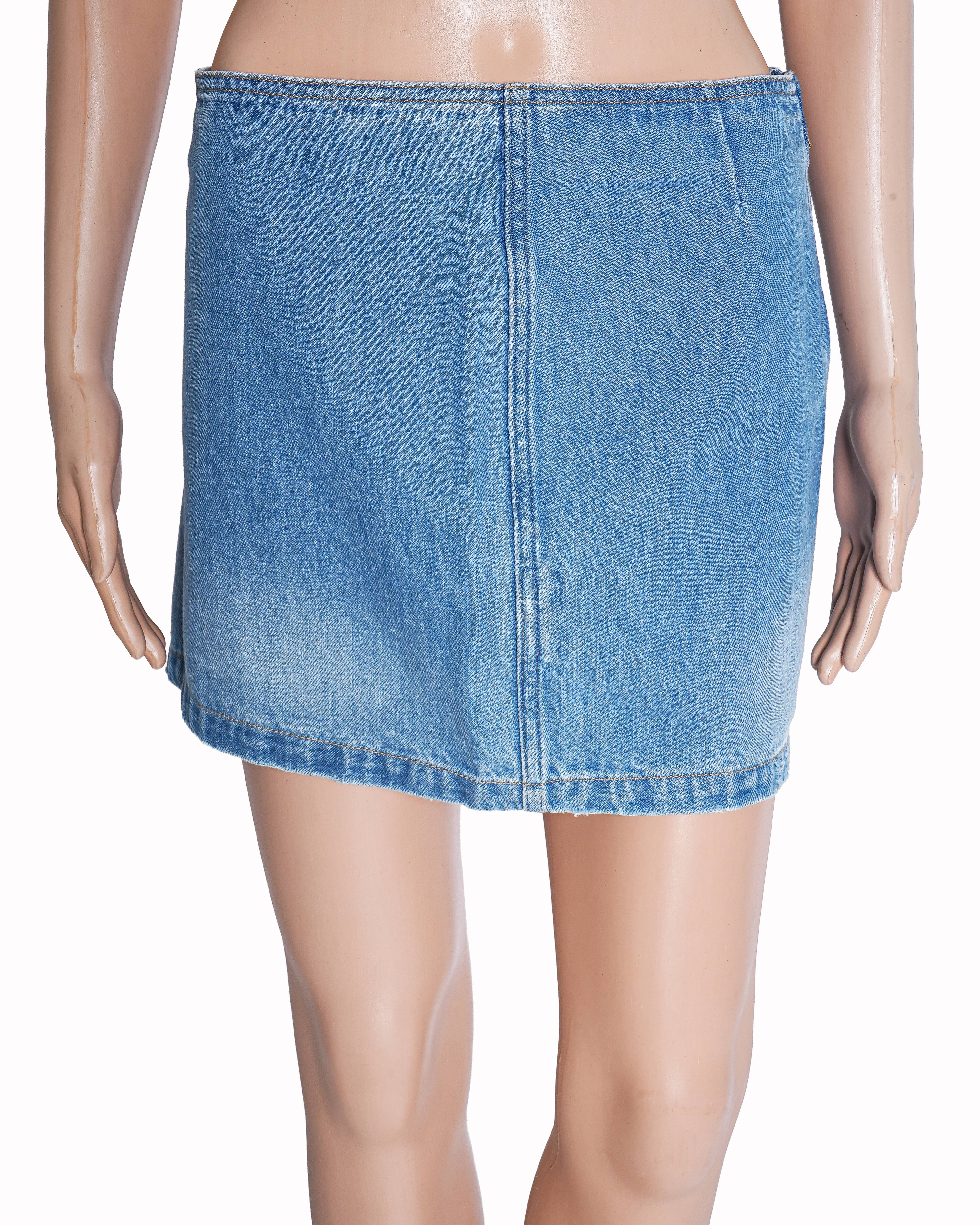 Versace Mid - Wash Blue Denim Mini Skirt