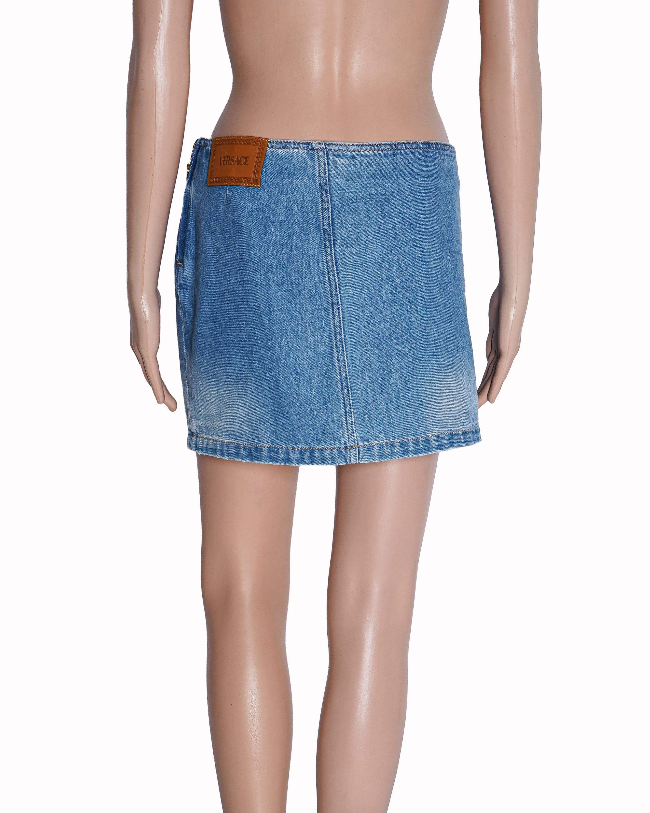 Versace Mid - Wash Blue Denim Mini Skirt
