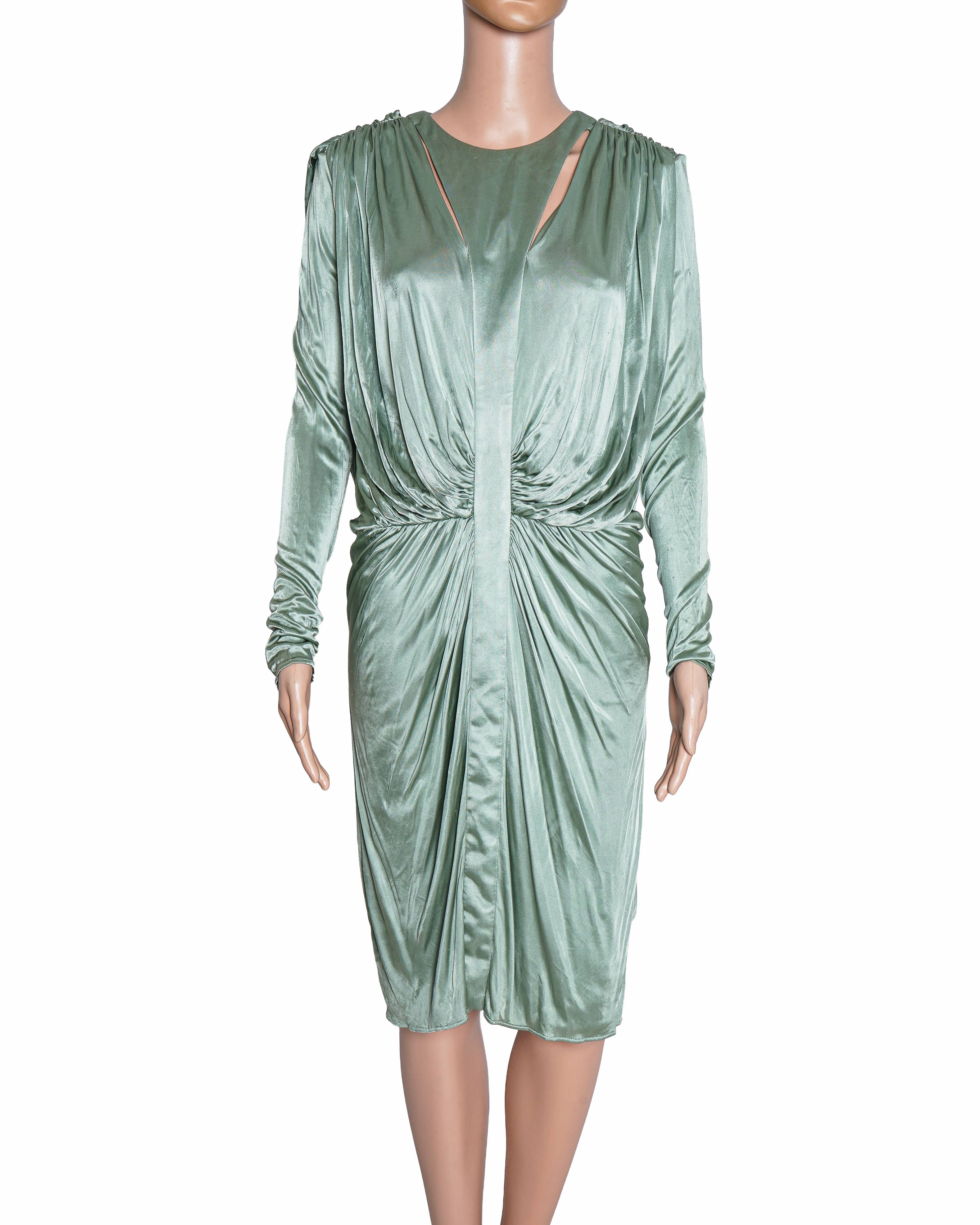 Versace Vintage Midi Dress In Sage Green