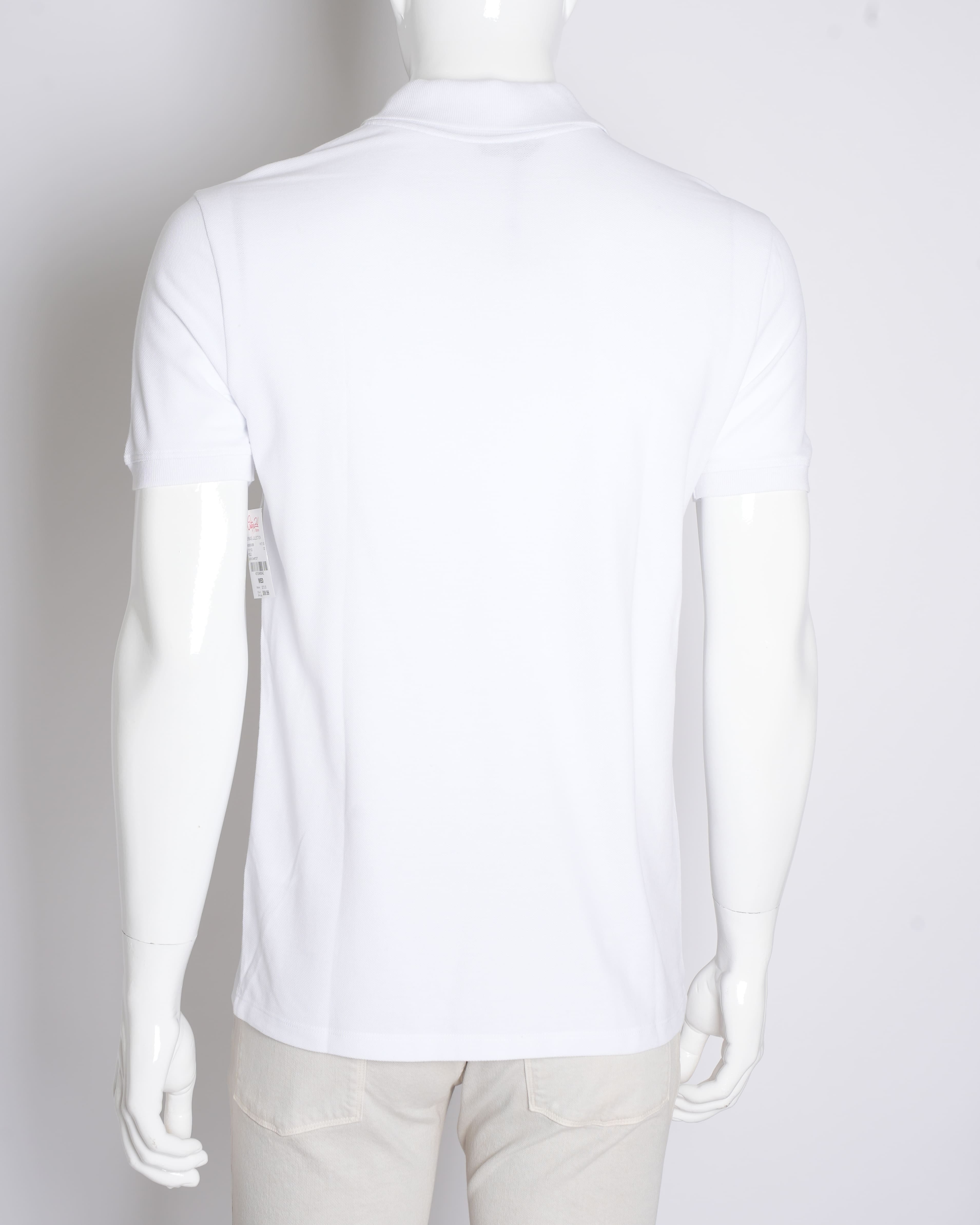 Versace New Versace Collective Men's White Short Sleeve Polo Shirt