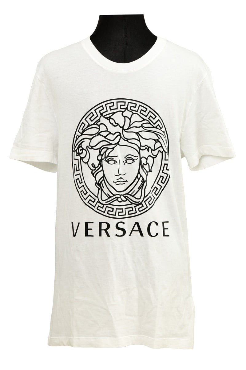 Versace Size - M White Medusa Head Logo Print T - Shirt