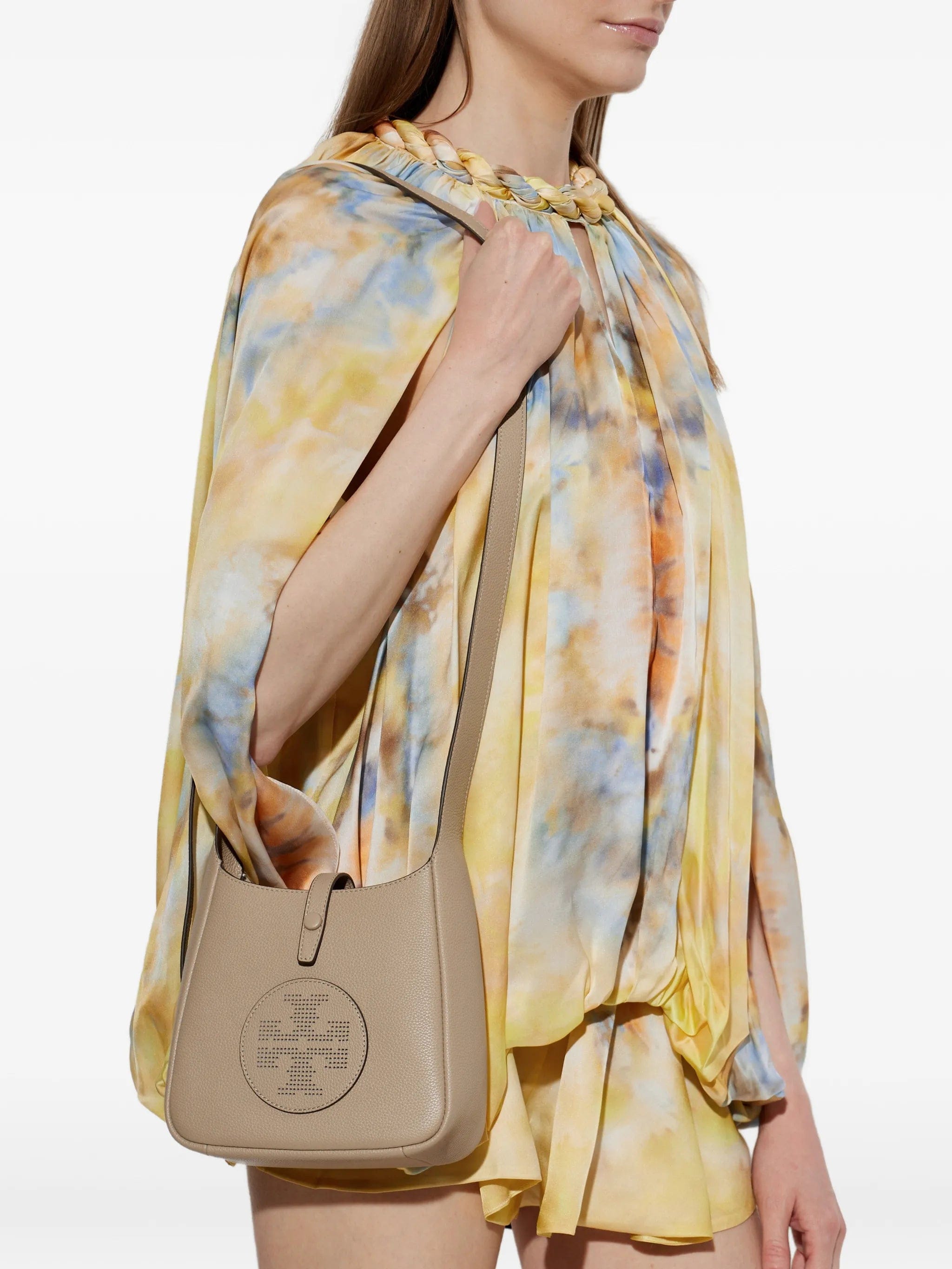Tory Burch perforated - logo leather shoulder bag
