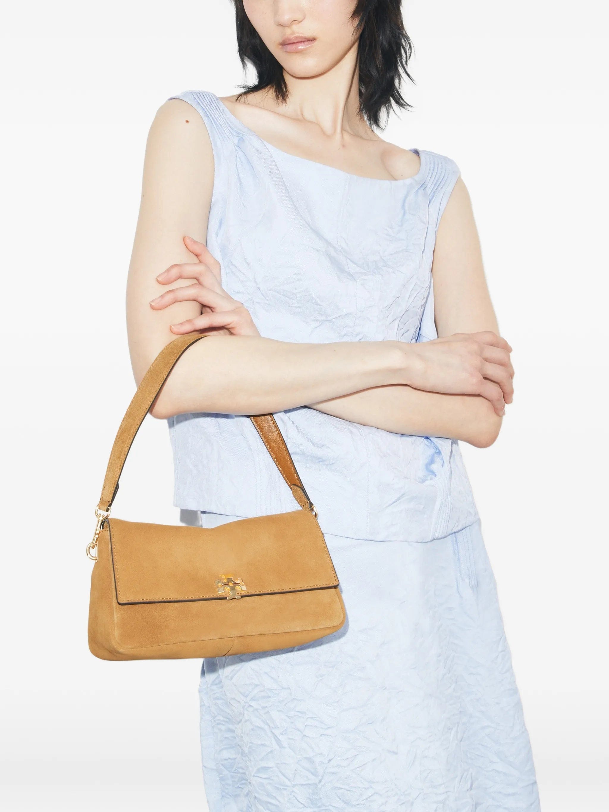 Tory Burch small Charlie suede shoulder bag