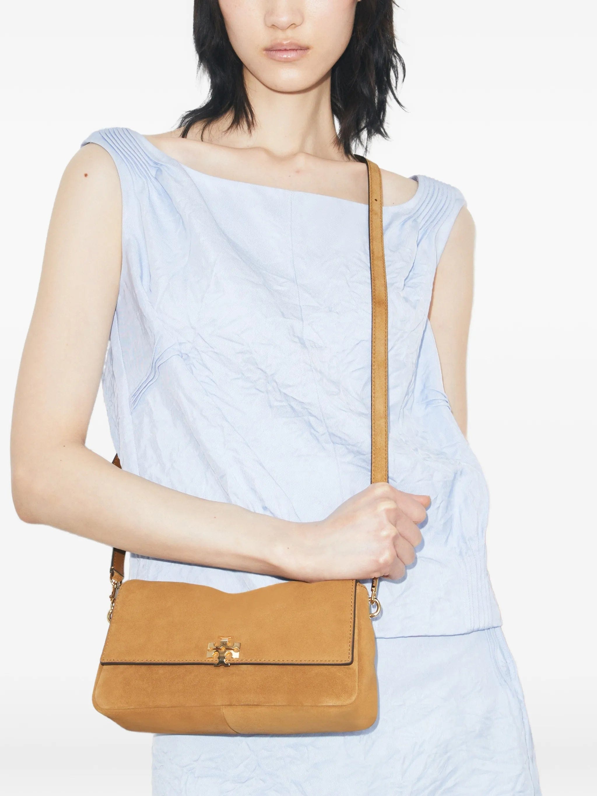 Tory Burch small Charlie suede shoulder bag