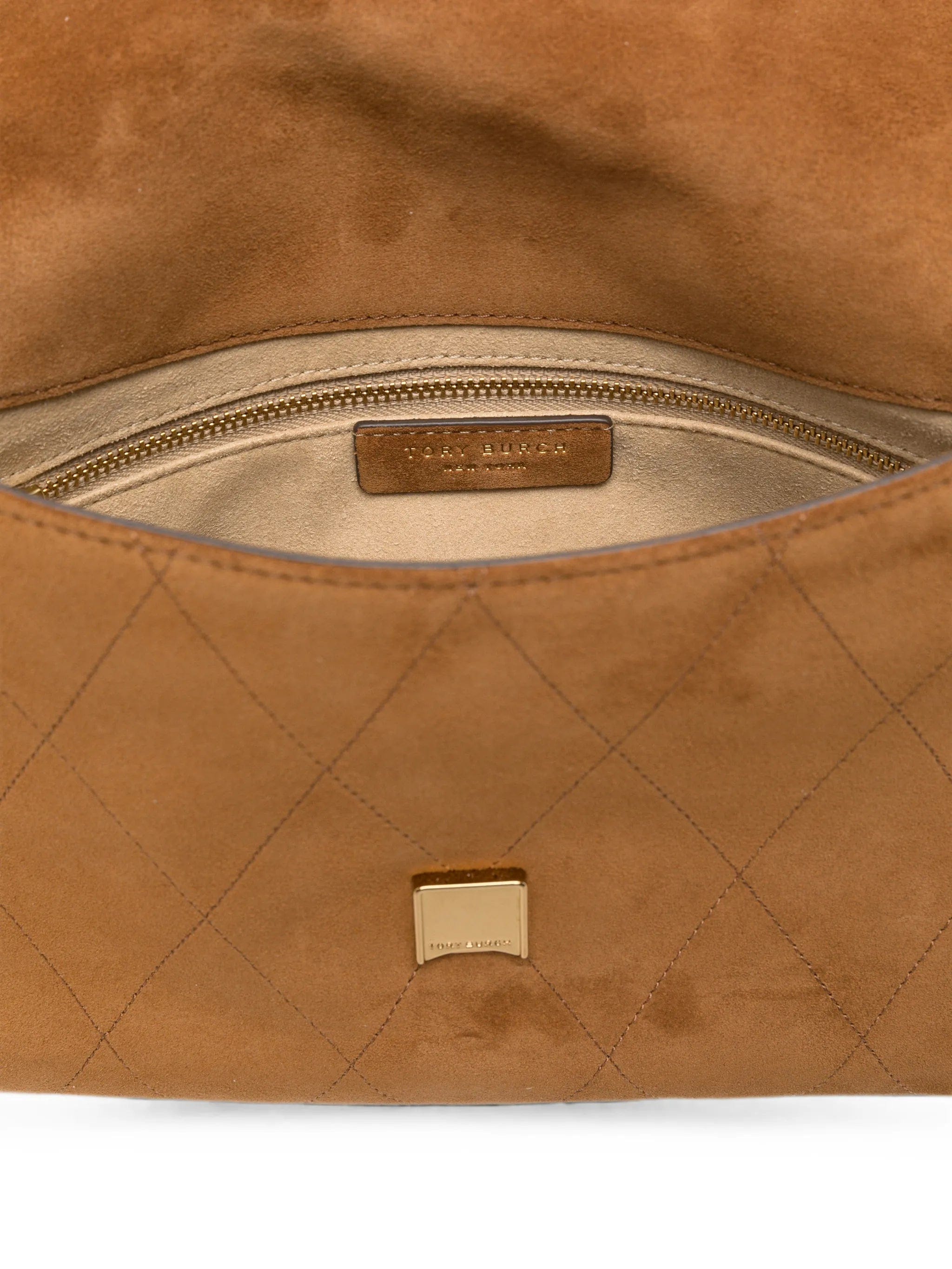Tory Burch Charlie quilted suede shoulder bag