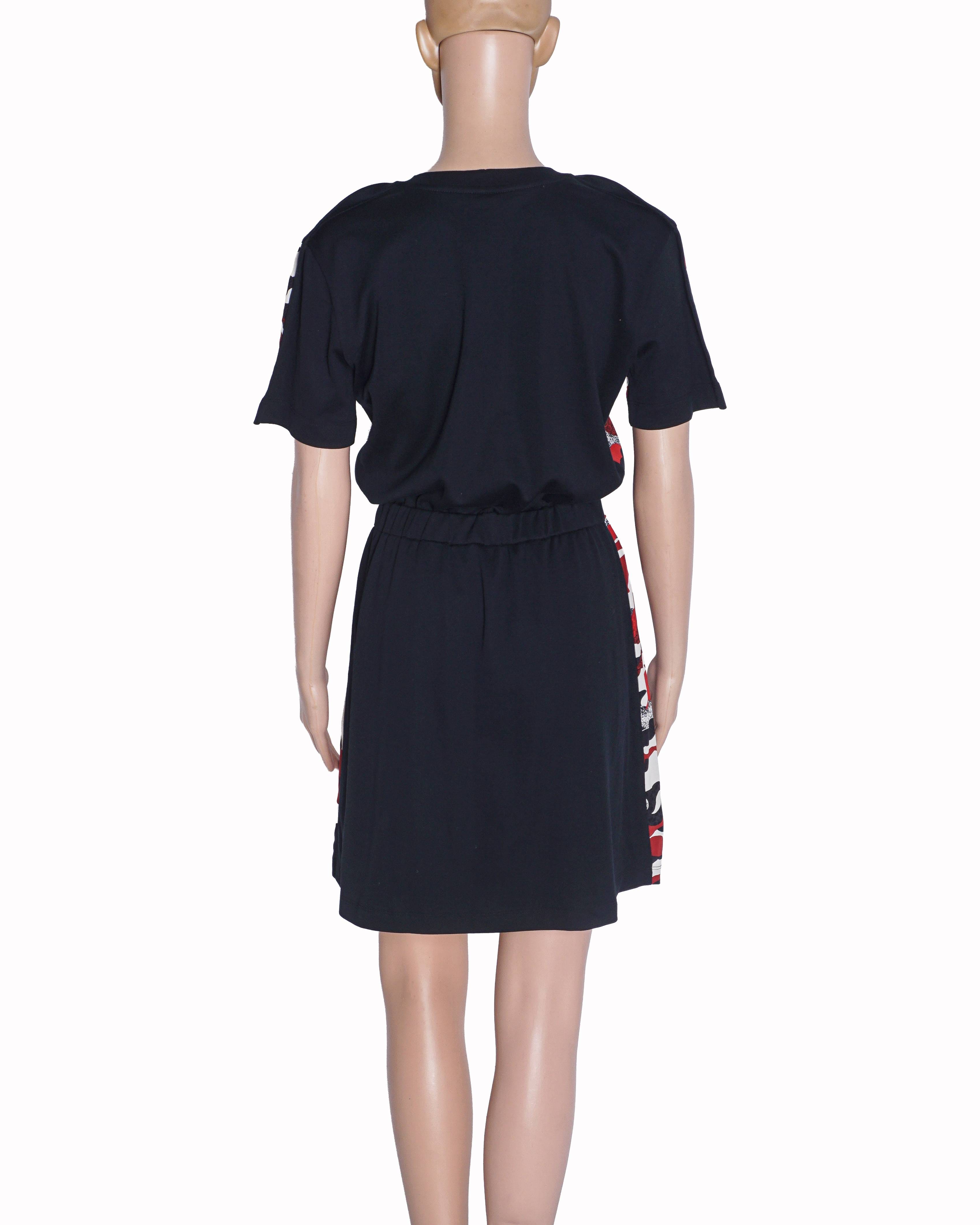 Louis Vuitton Black/Red Printed Tie Front Dress