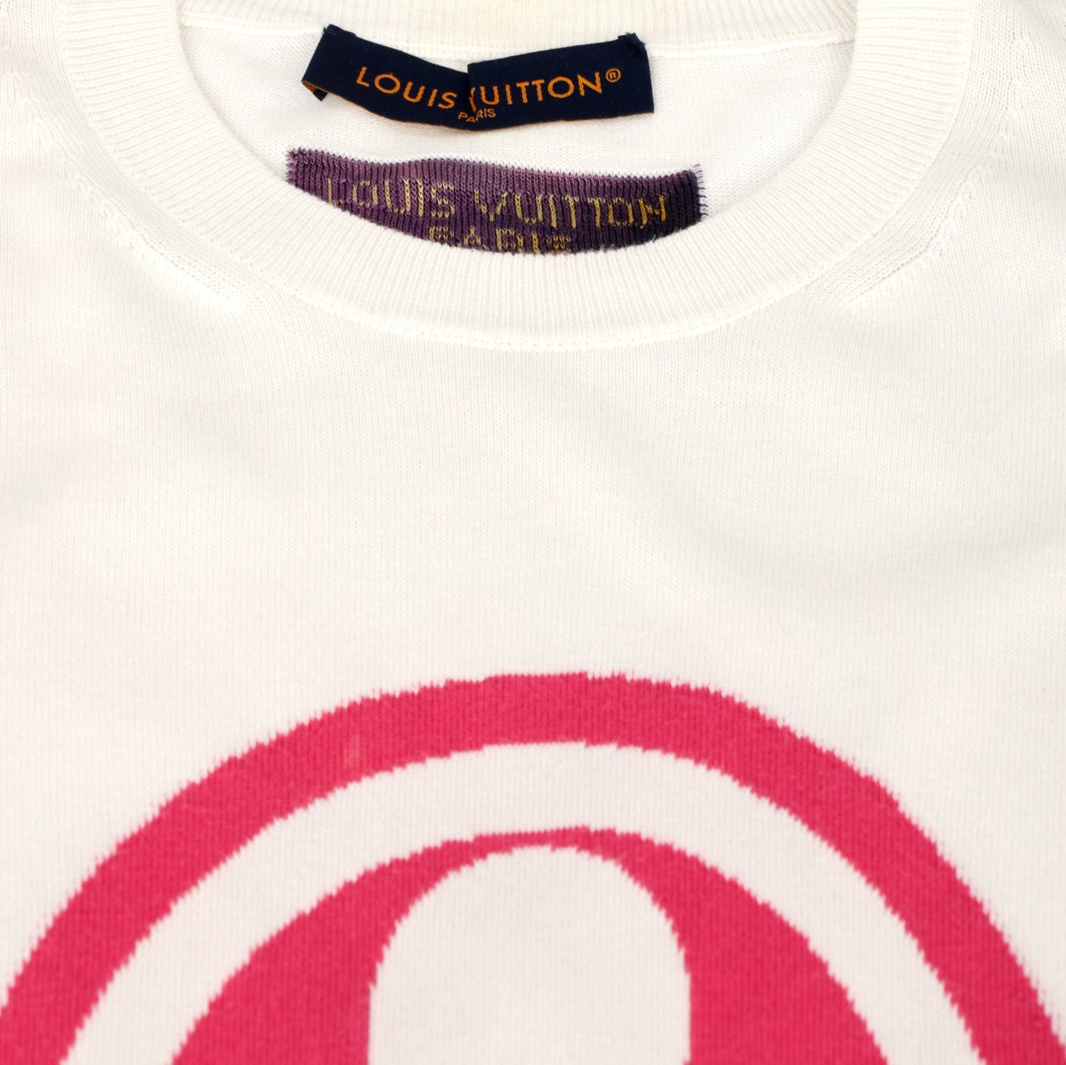 LOUIS VUITTON SIZE M PINK ARCH LOGO GRAPHIC T - SHIRT
