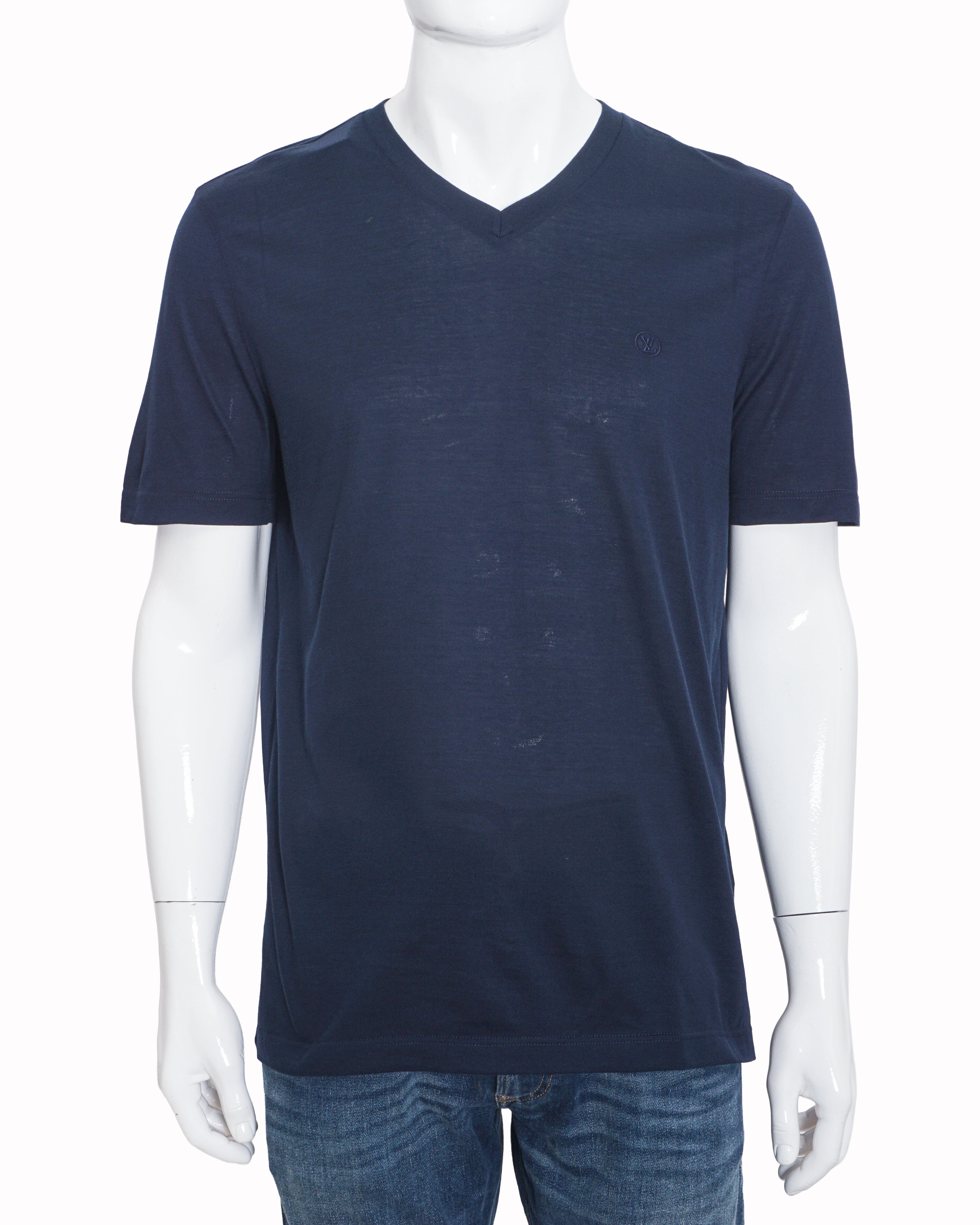 Louis Vuitton Embroidered LV Logo V - Neck Men's T - Shirt
