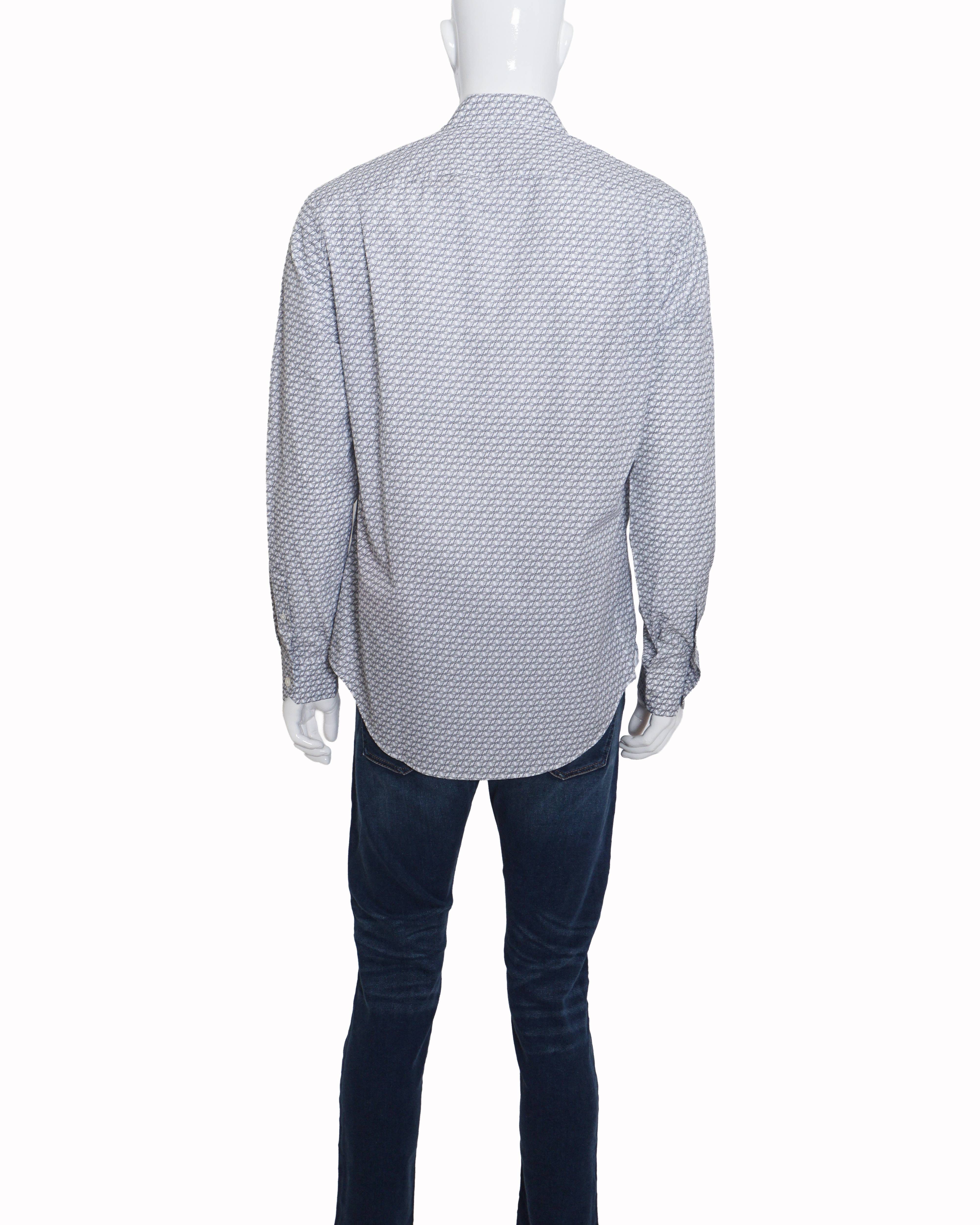 Louis Vuitton White & Black Monogram Regular Fit Shirt