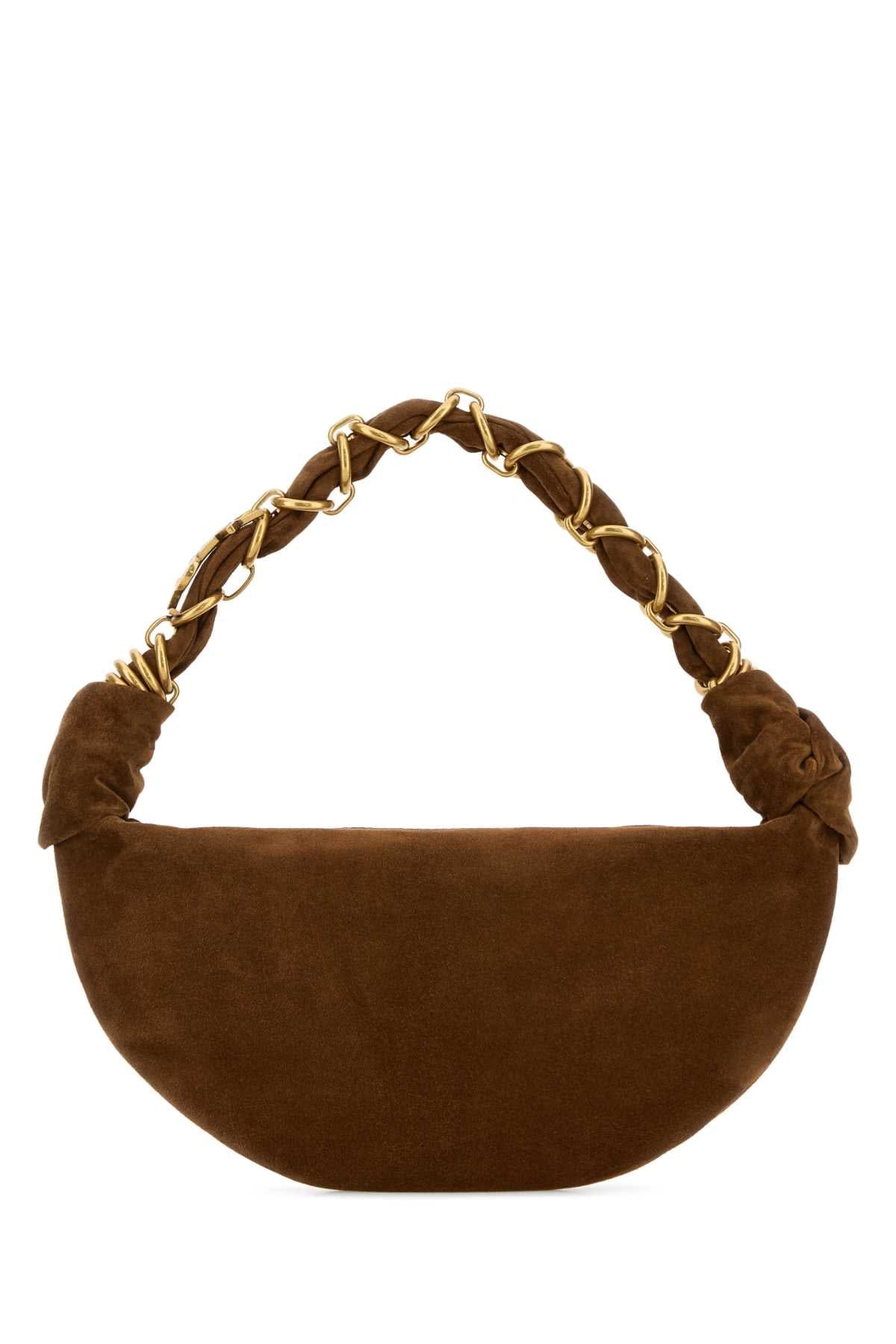 Saint Laurent Women Brown Suede Amalia Shoulder Bag