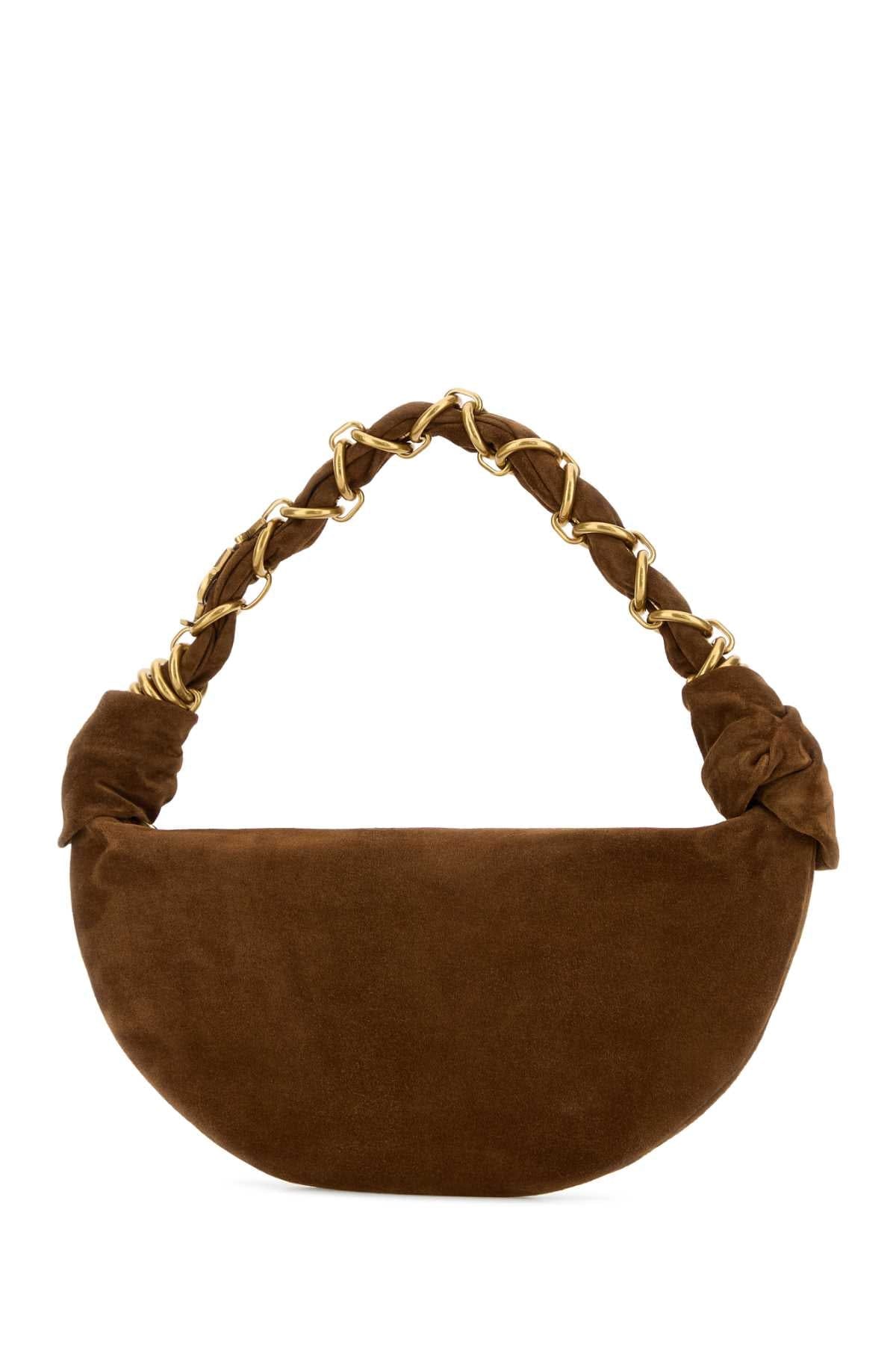 Saint Laurent Women Brown Suede Amalia Shoulder Bag