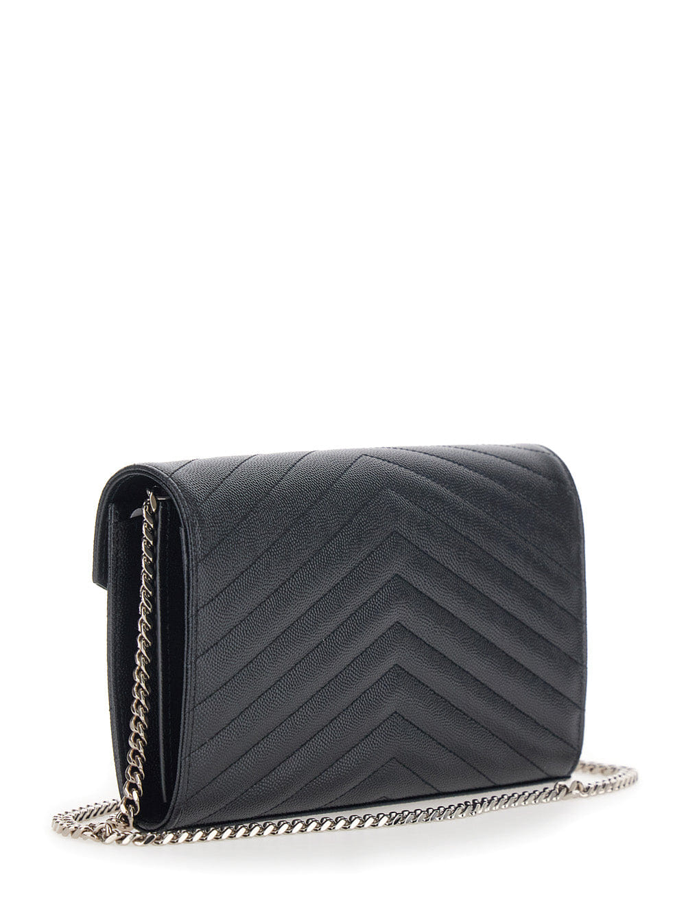 Saint Laurent Women Classic Chain Wallet Grain De Poudre Saint Laurent Matelasse