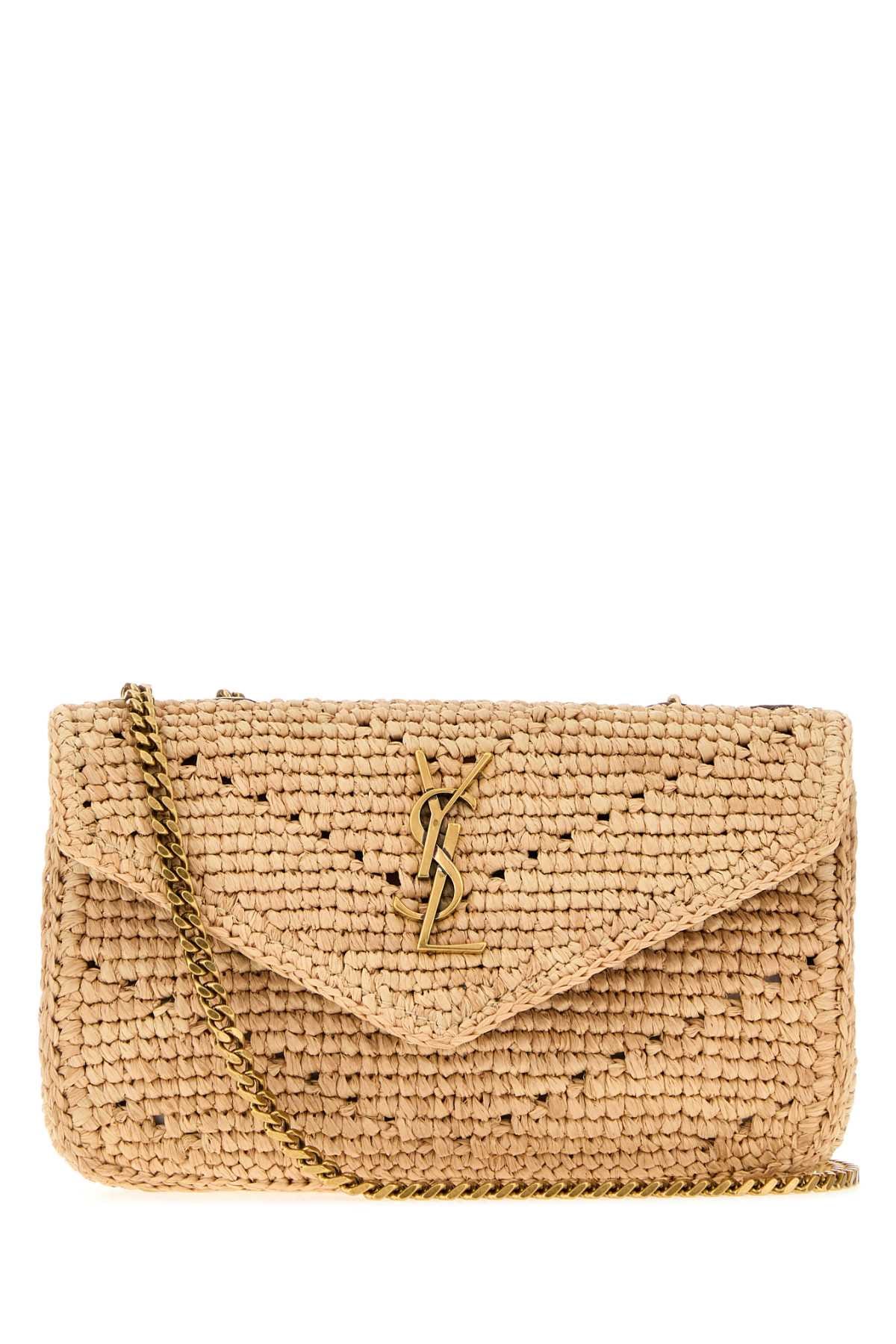 Saint Laurent Women Raffia Mini Loulou Shoulder Bag