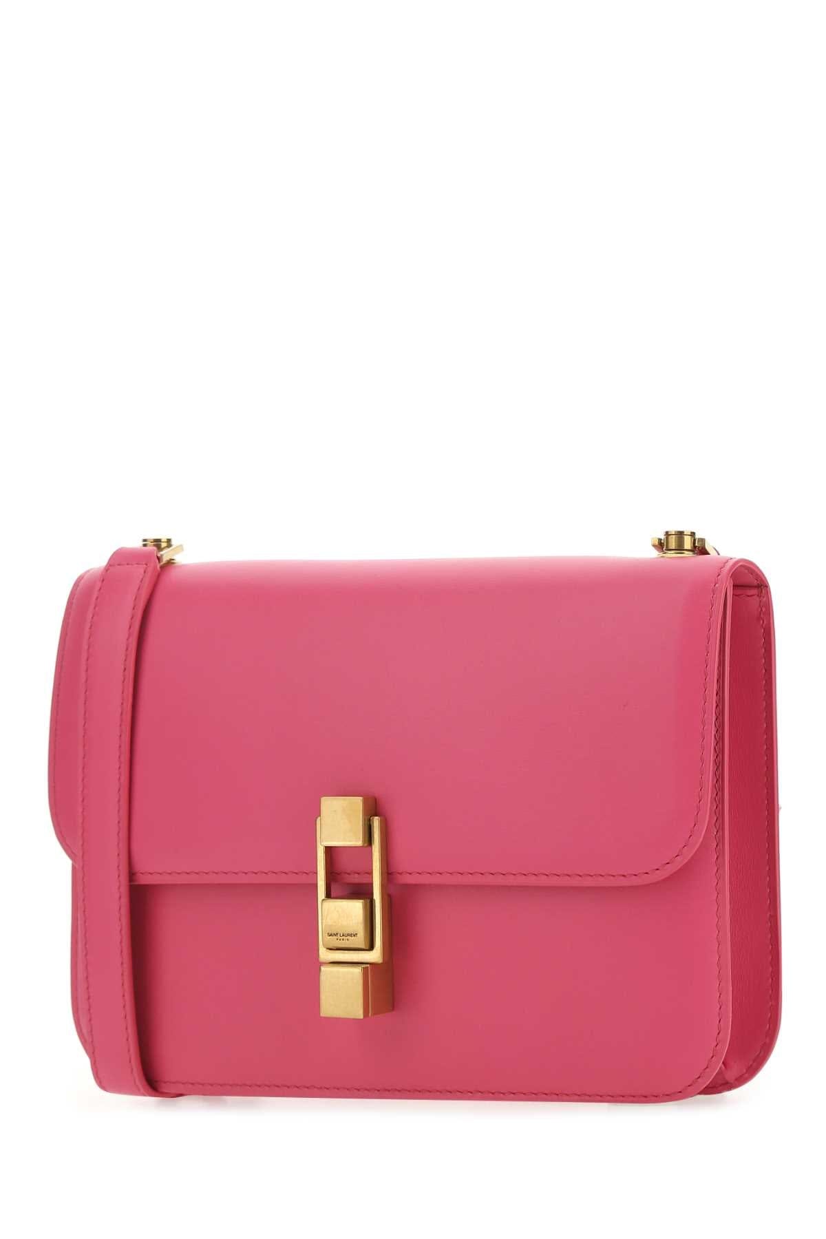 Saint Laurent Women Fuchsia Leather Le Carre Shoulder Bag