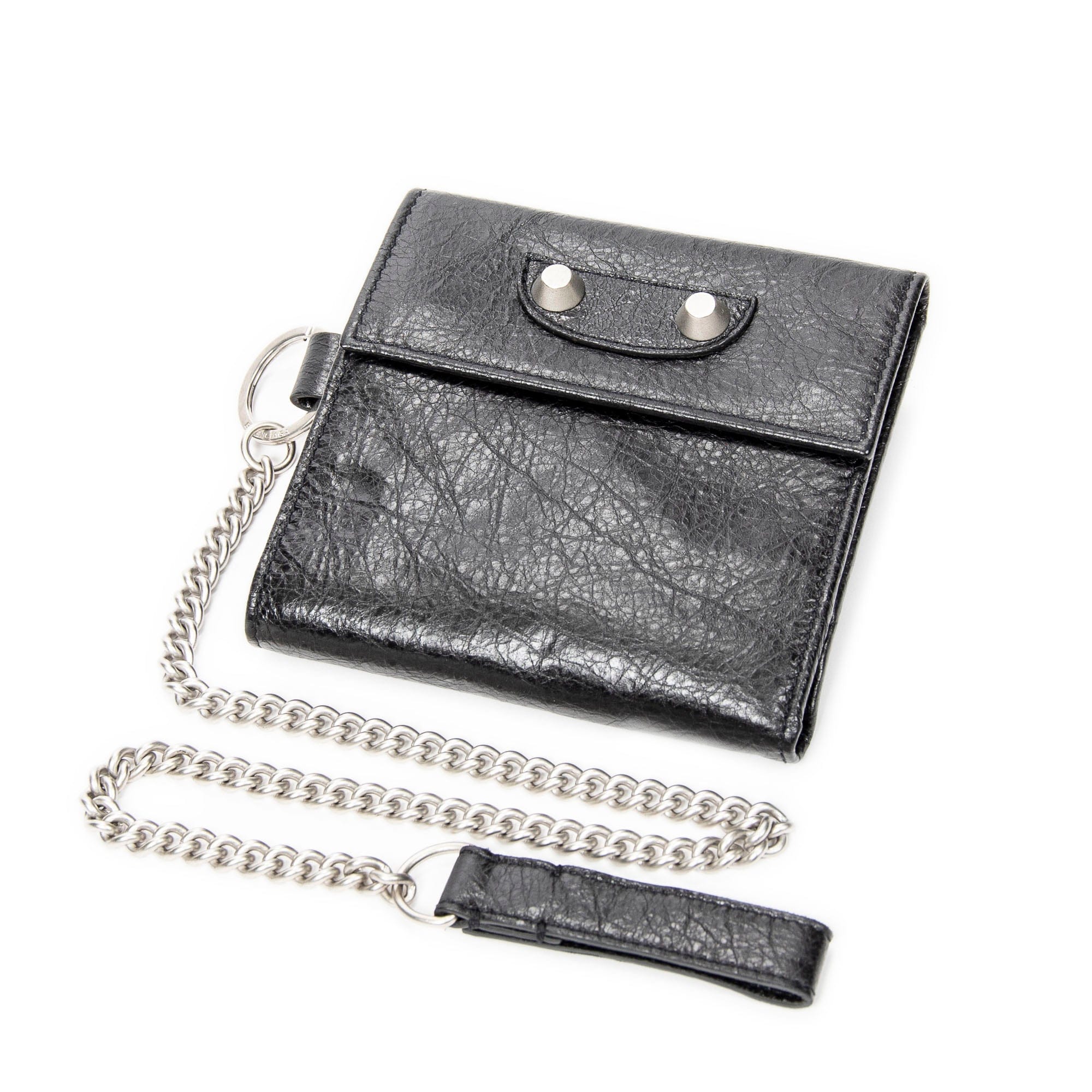 Balenciaga Black Calf Leather Explorer Square Wallet ABA5802