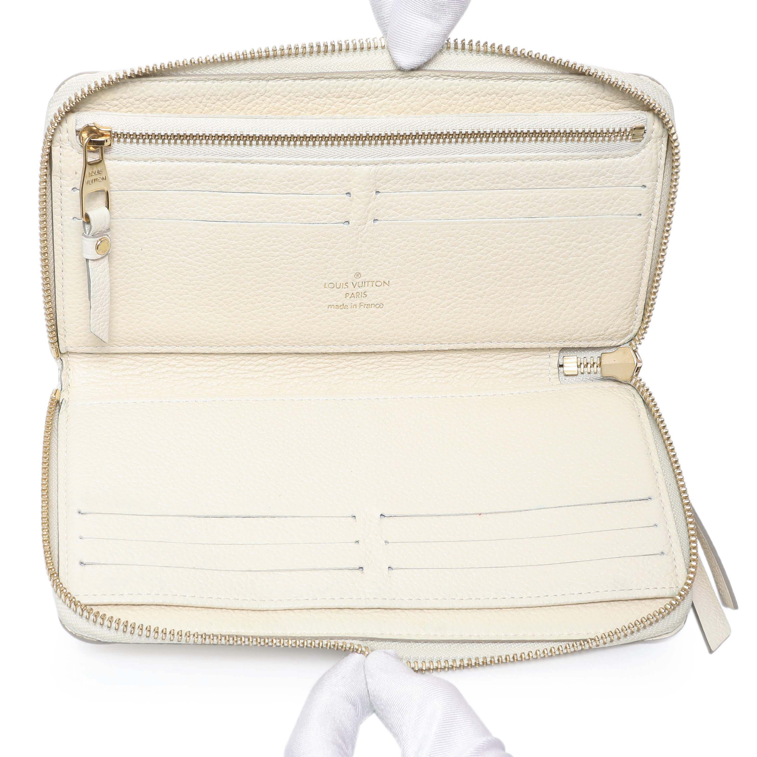 Louis Vuitton White Empreinte Zippy Organizer