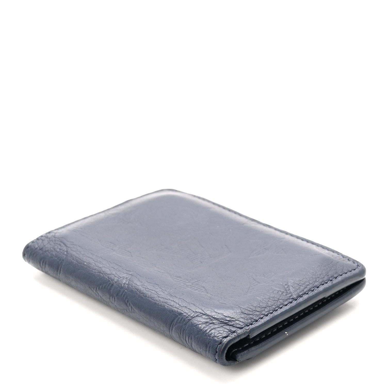 Louis Vuitton Calfskin Monogram Shadow Pocket Organizer Navy Blue