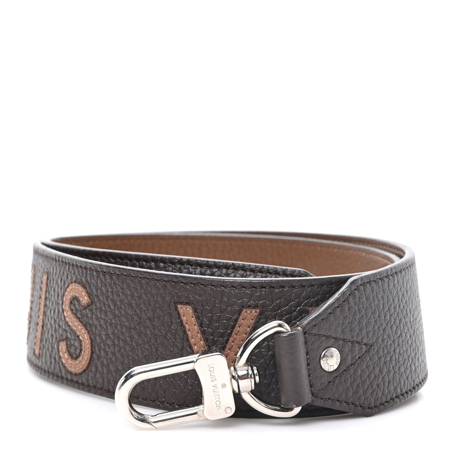 Louis Vuitton Taurillon Bandouliere Reversible Shoulder Strap Marron