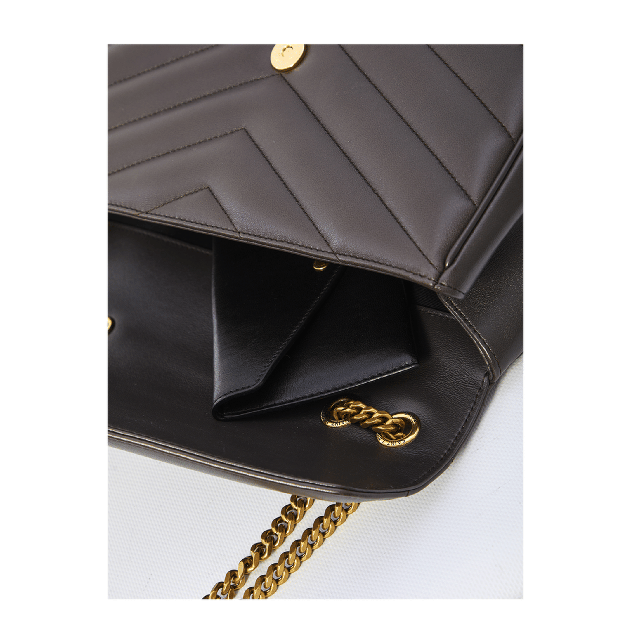 Saint Laurent Loulou Medium Matelassé Lambskin Bag - Urban Grey