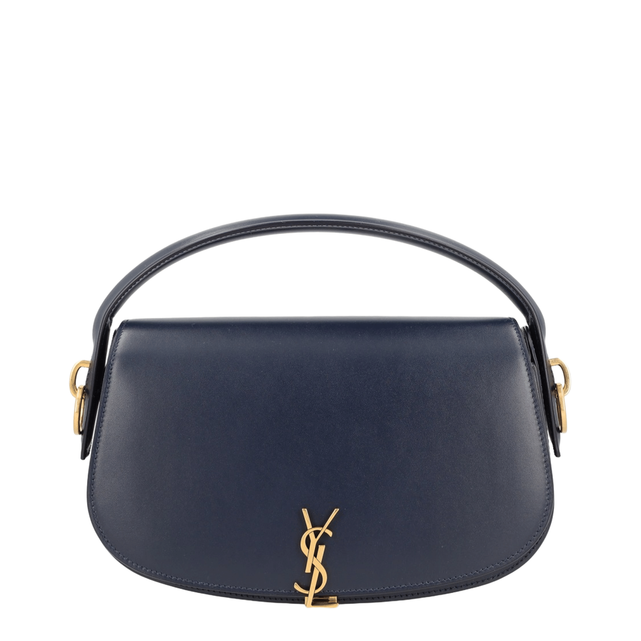 Saint Laurent Voltaire Calfskin Box Shoulder Bag - Dark Blue