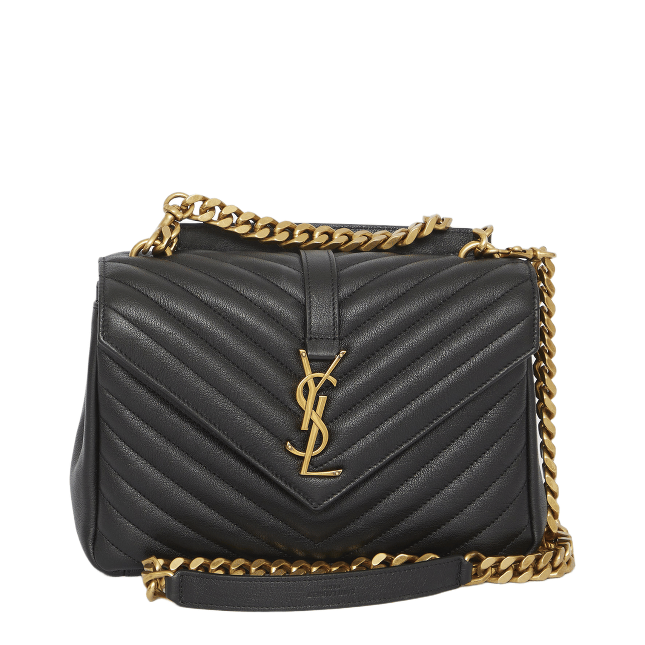 Saint Laurent College Medium Quilted Leather Shoulder Bag - Nero