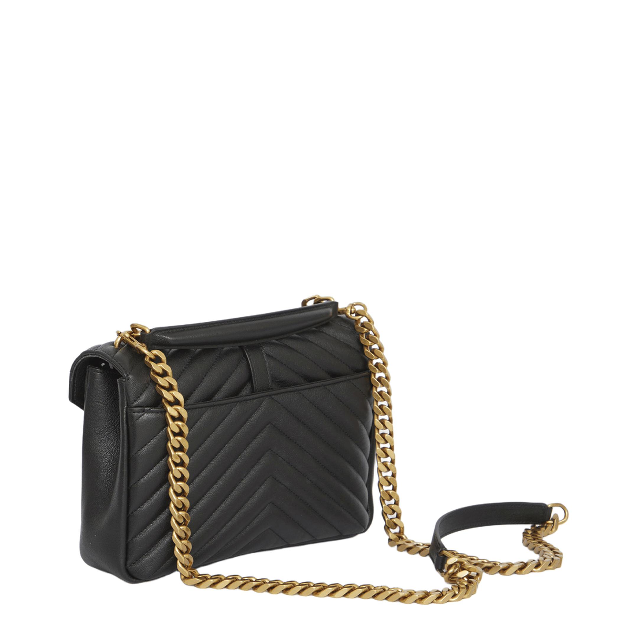 Saint Laurent College Medium Quilted Leather Shoulder Bag - Nero