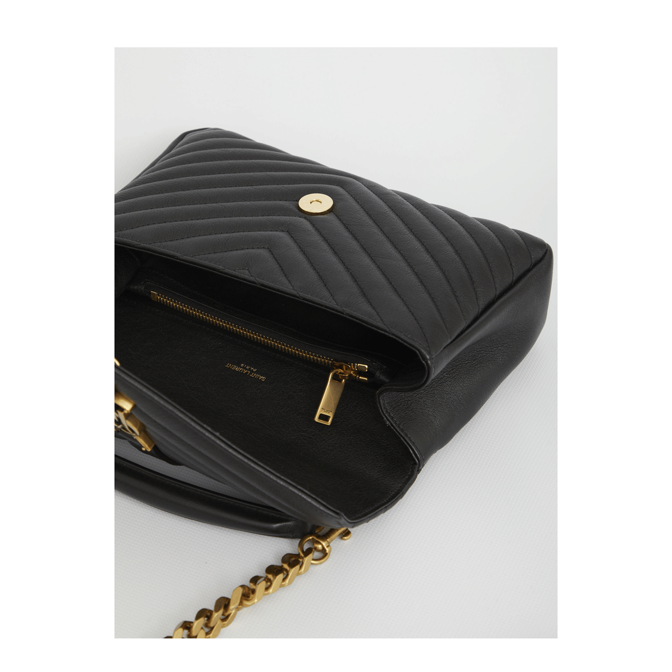 Saint Laurent College Medium Quilted Leather Shoulder Bag - Nero