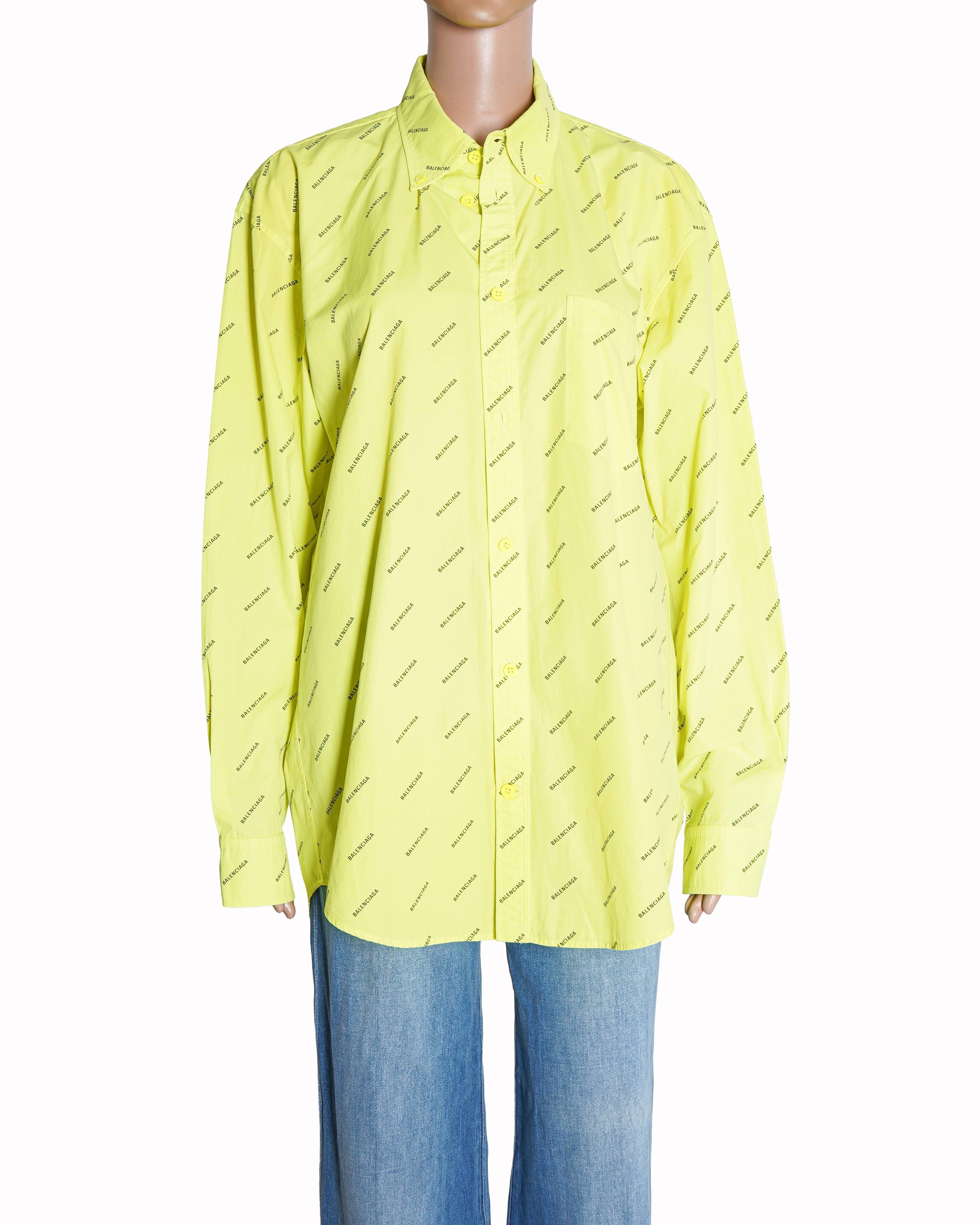Balenciaga Neone Monogram Buttom Down Oversized Shirt