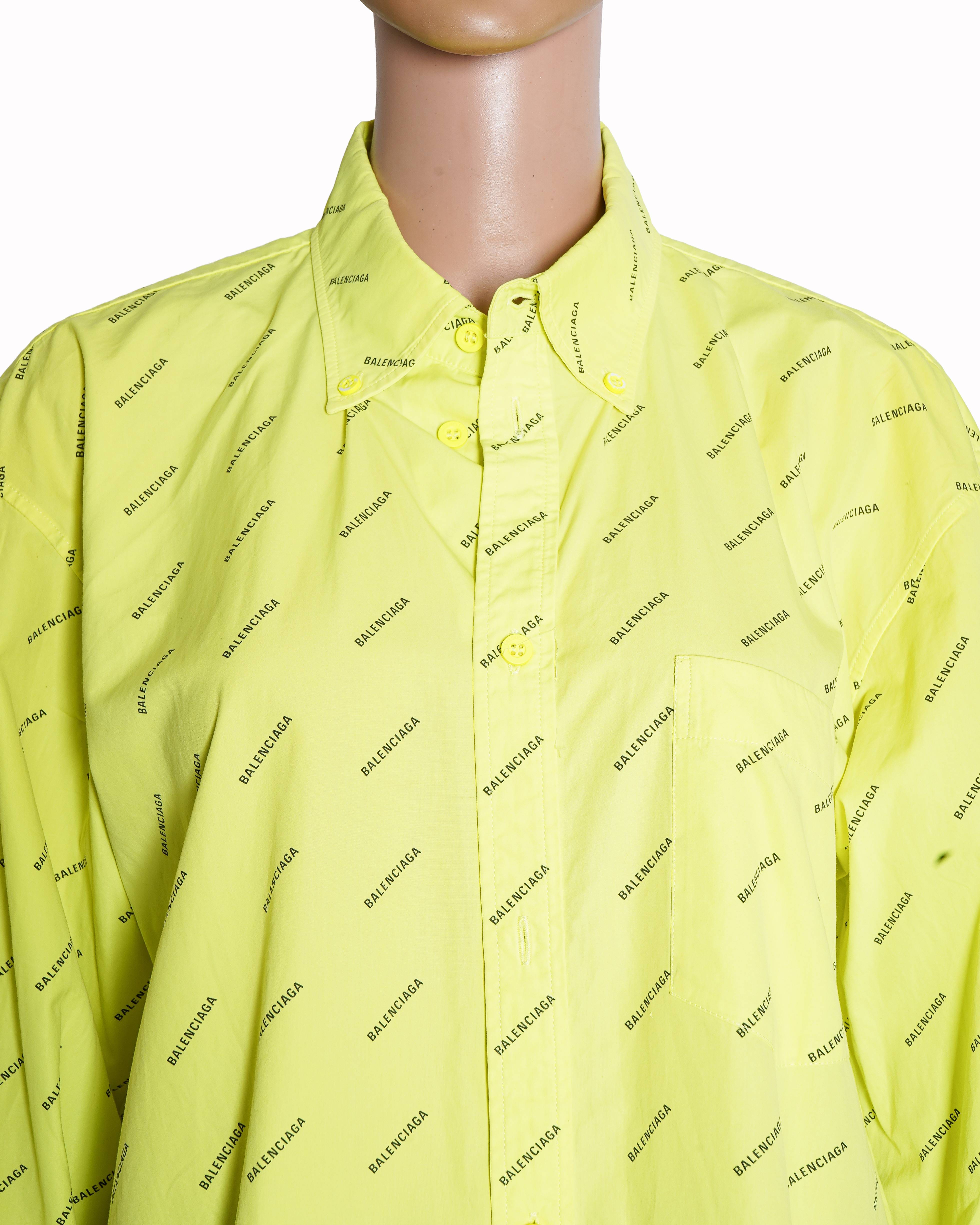 Balenciaga Neone Monogram Buttom Down Oversized Shirt