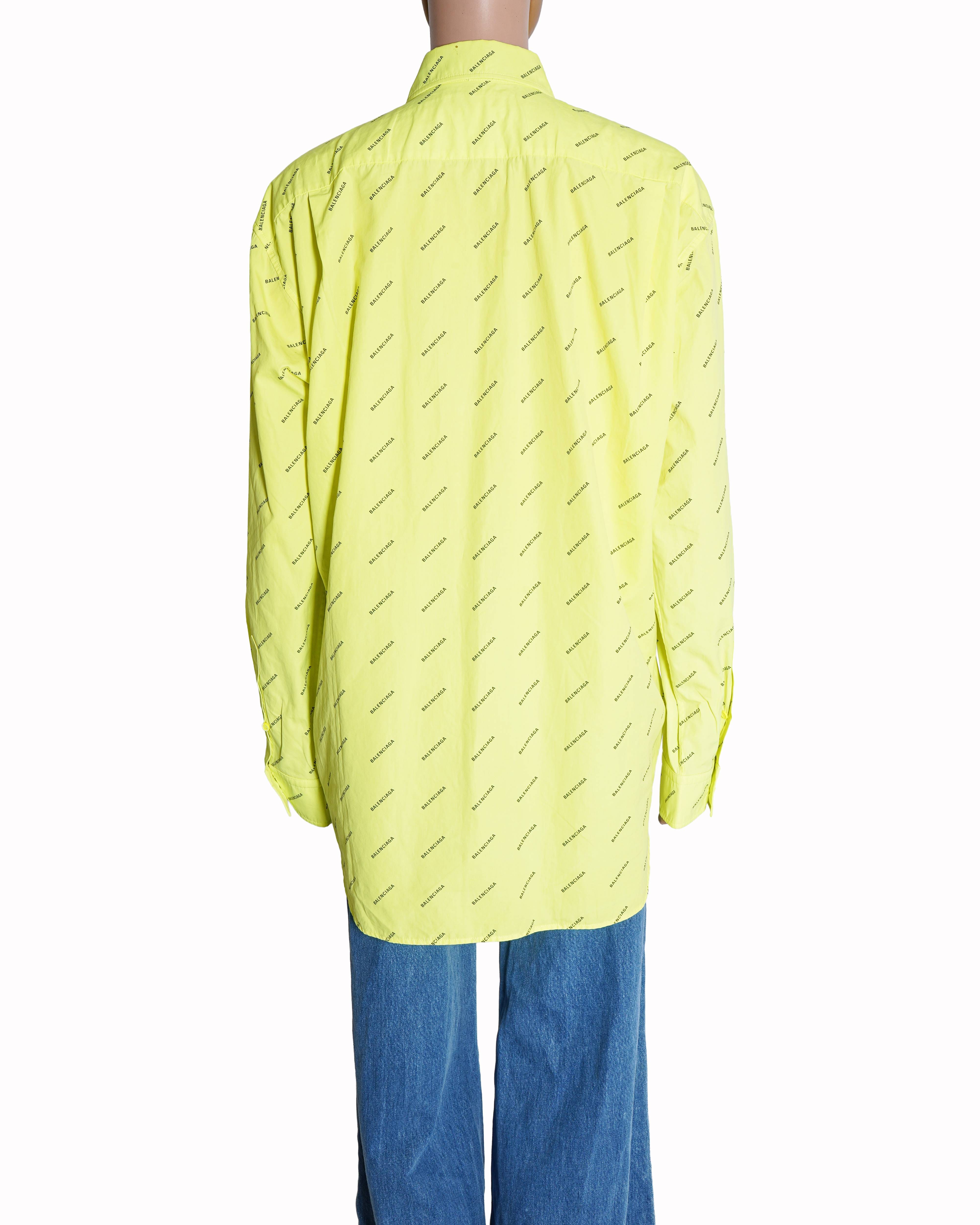 Balenciaga Neone Monogram Buttom Down Oversized Shirt