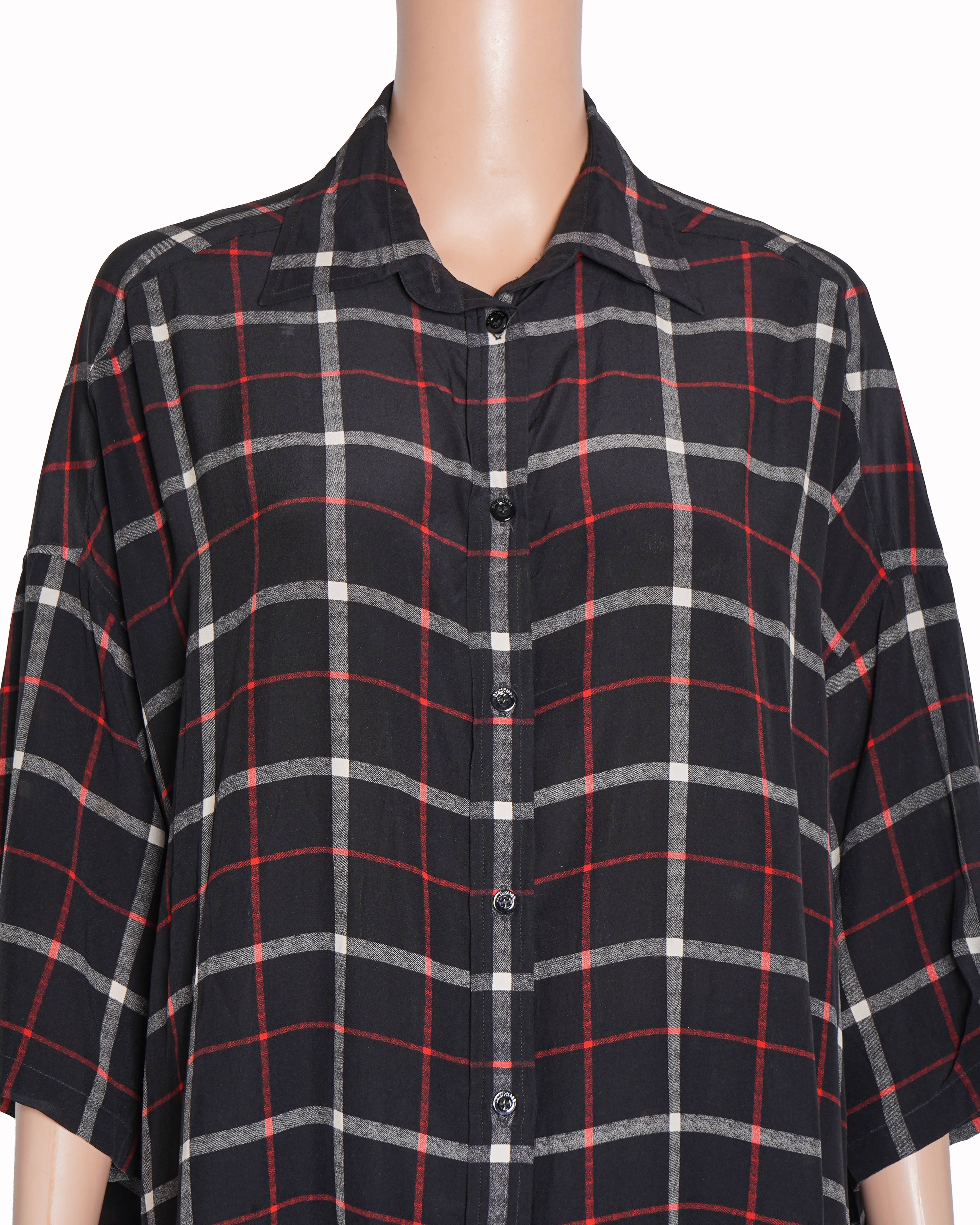 Balenciaga Oversized Multi - Check Shirt