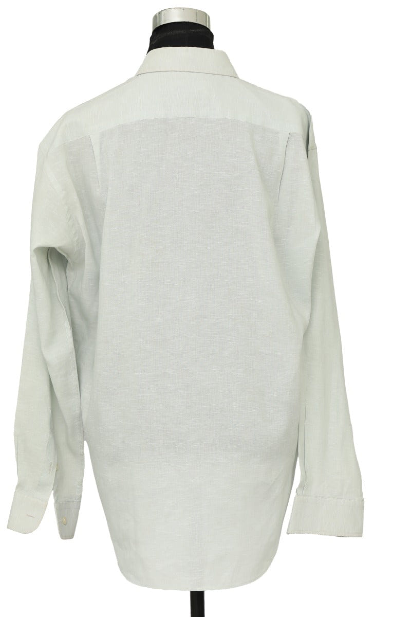 Balenciaga Size 105 Blue Gray Logo Mens Formal Shirt