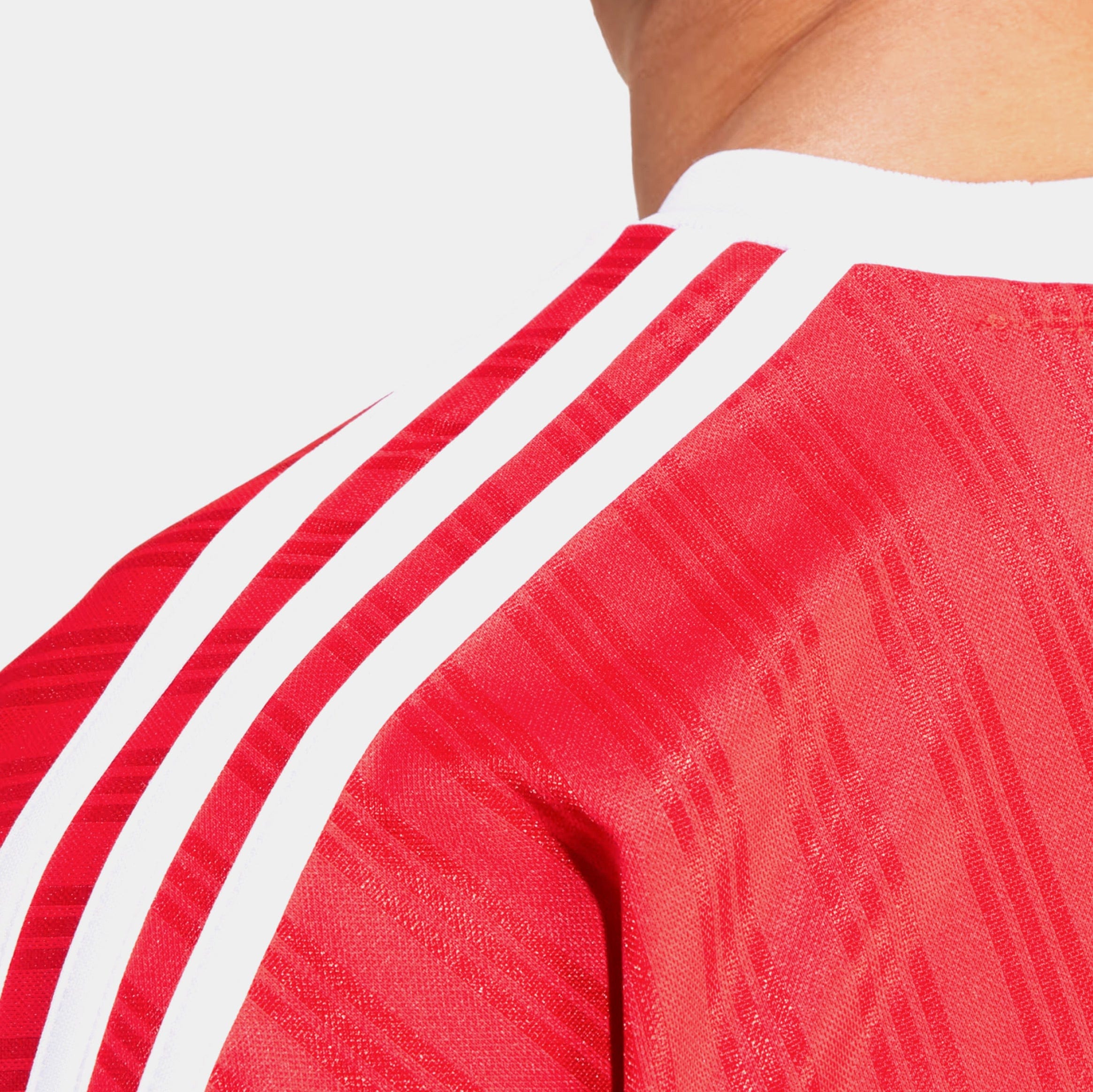 adidas Adicolor Poly Mens Short Sleeve Shirt (Better Scarlet/White)