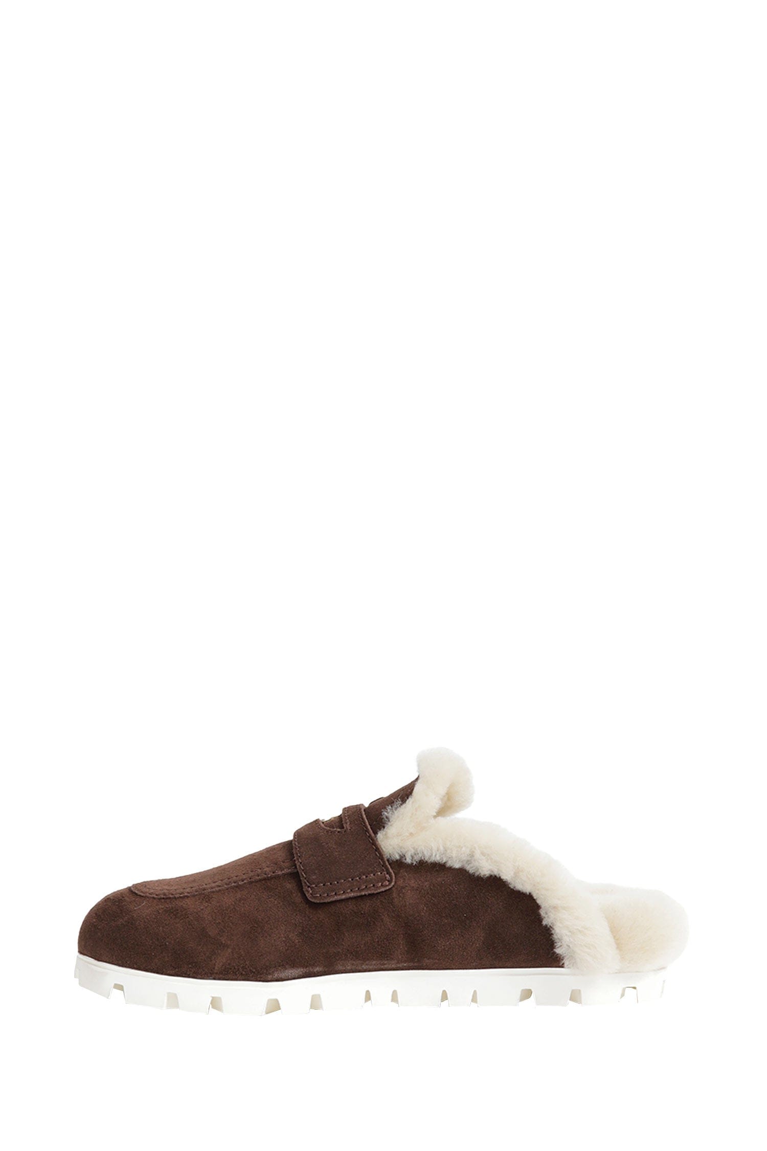 MIU MIU Shearling - lined Suede Mules