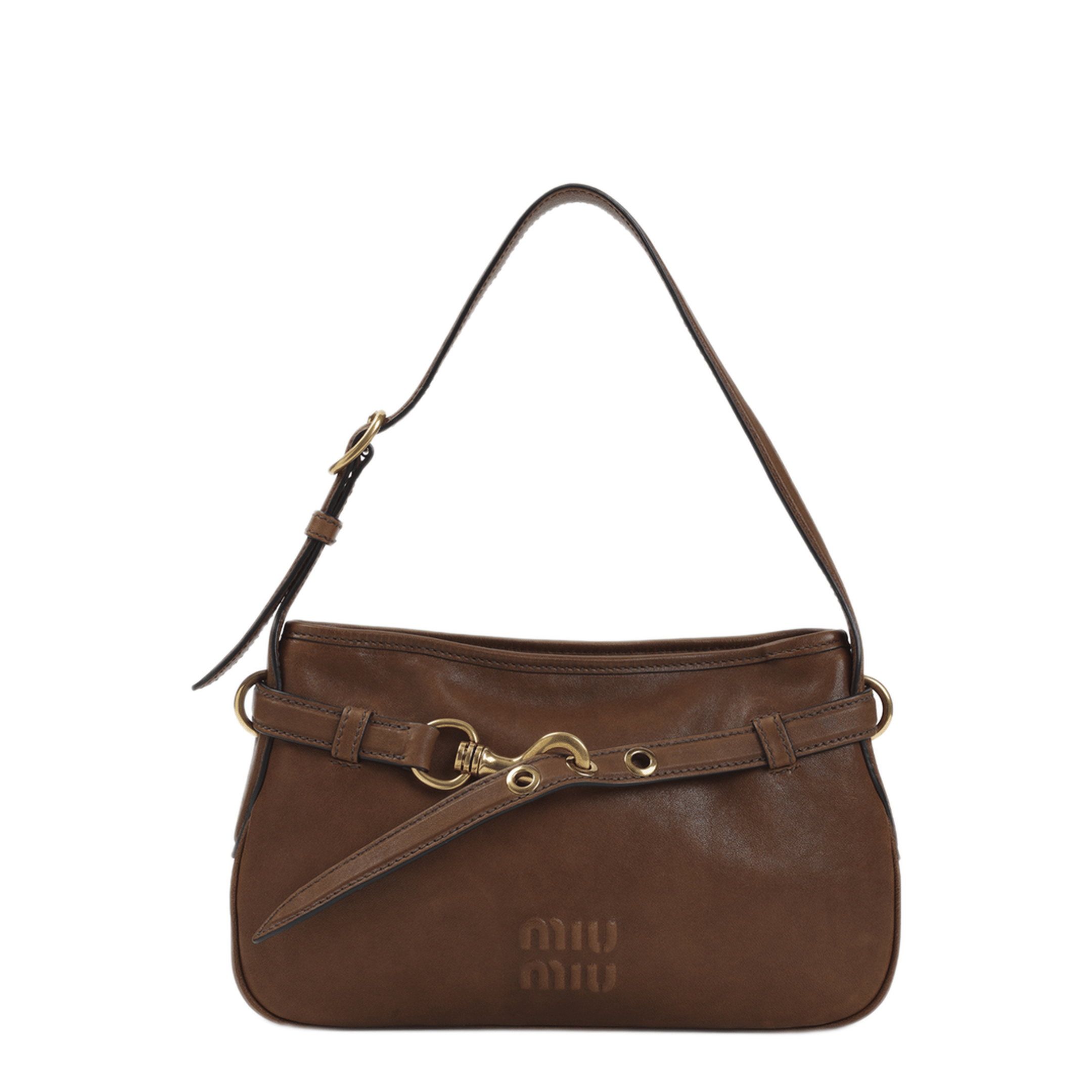 Miu Miu Calf Leather Shoulder Bag - Brown