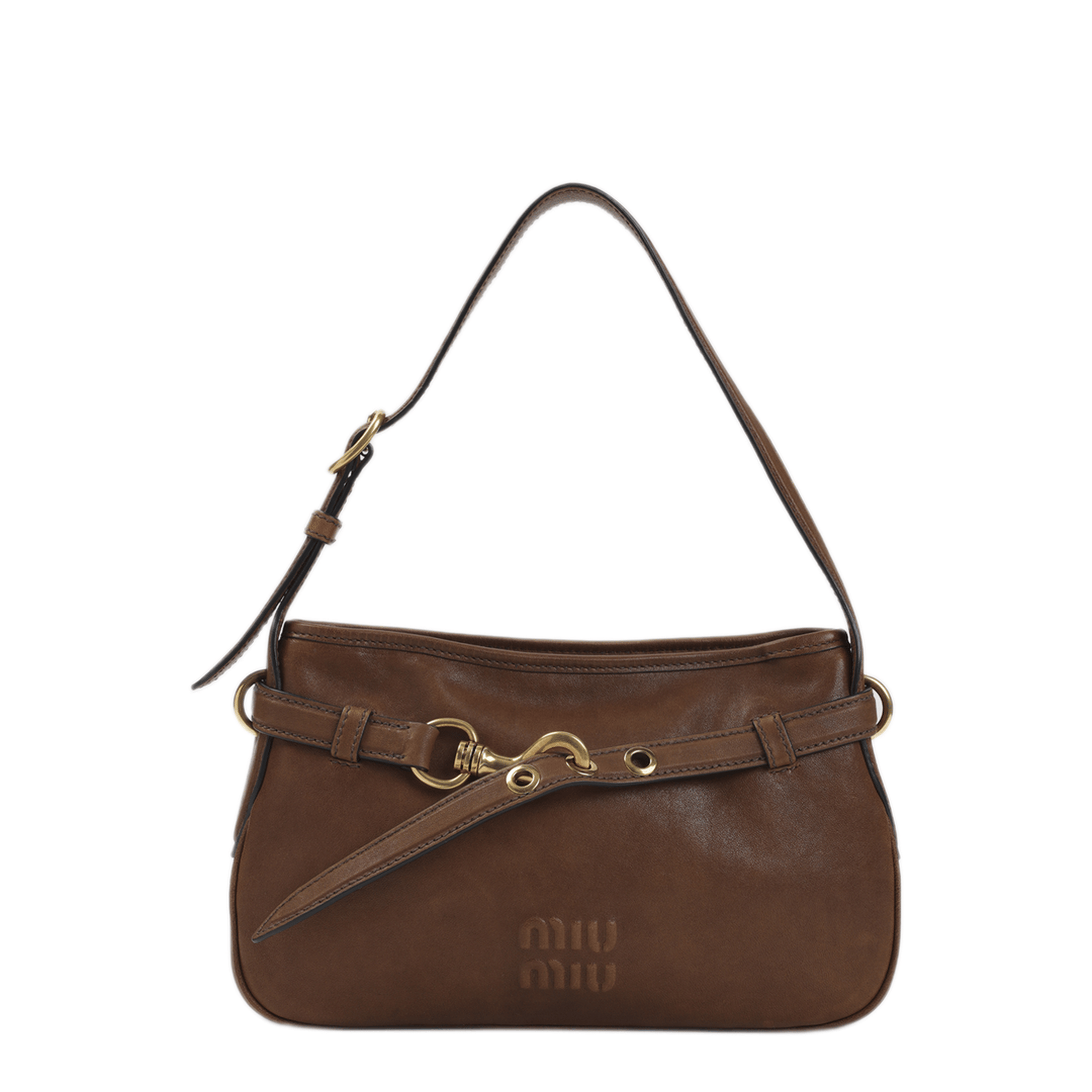 Miu Miu Calf Leather Shoulder Bag - Brown