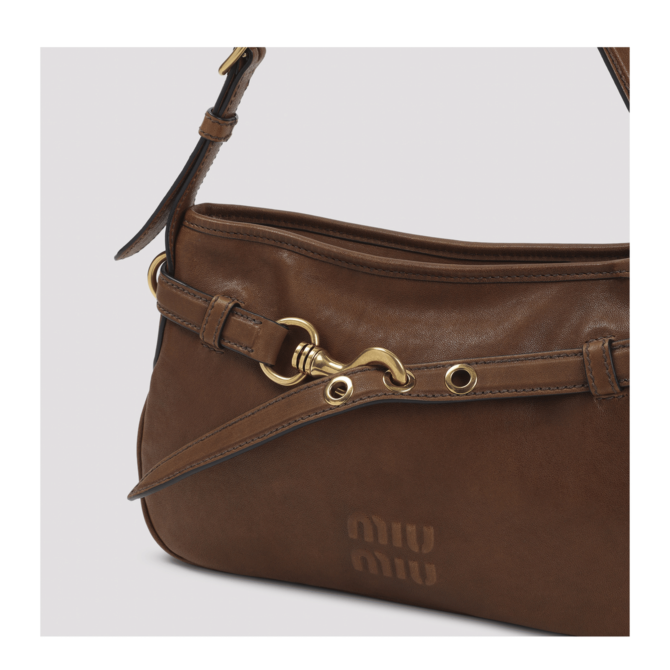 Miu Miu Calf Leather Shoulder Bag - Brown