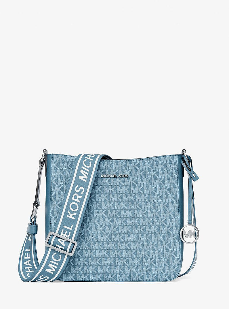 Michael Kors Jet Set Signature Logo Messenger Bag Denim