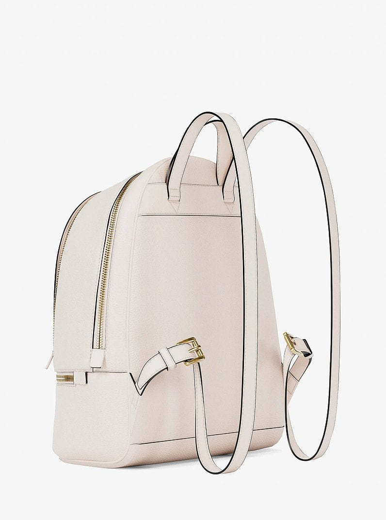 Michael Kors Rhea Medium Pebbled Leather Backpack Lt Cream