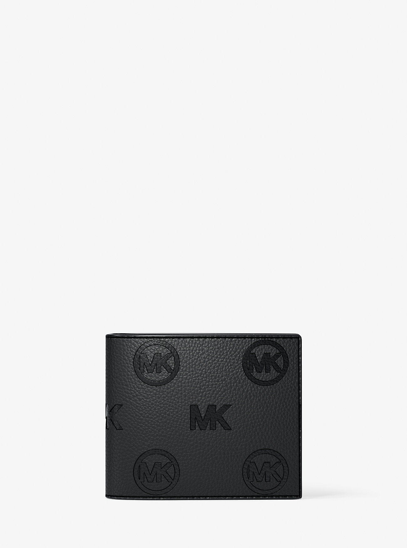 Michael Kors Cooper Logo Debossed Billfold Wallet With Passcase Black