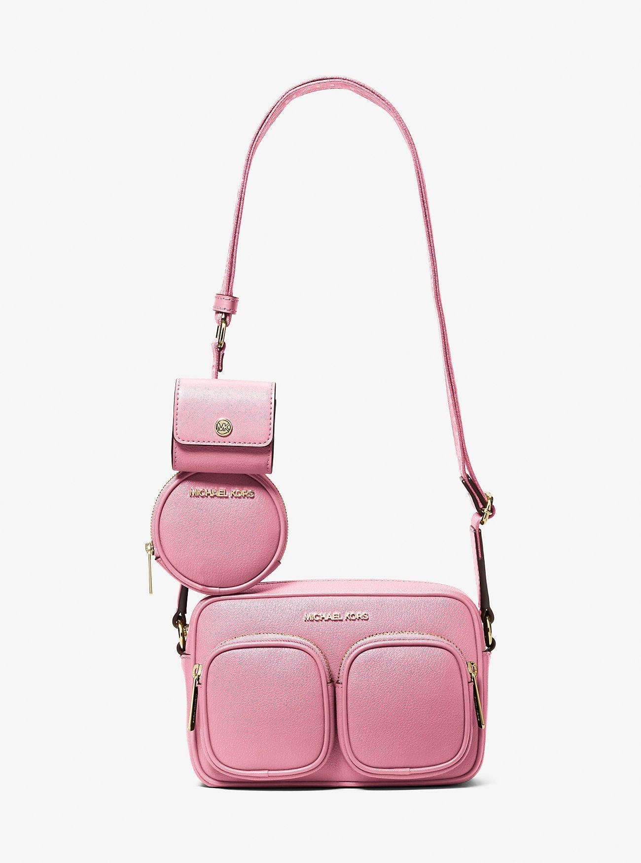 Michael Kors Jet Set Travel Medium Leather Messenger Bag Carnation