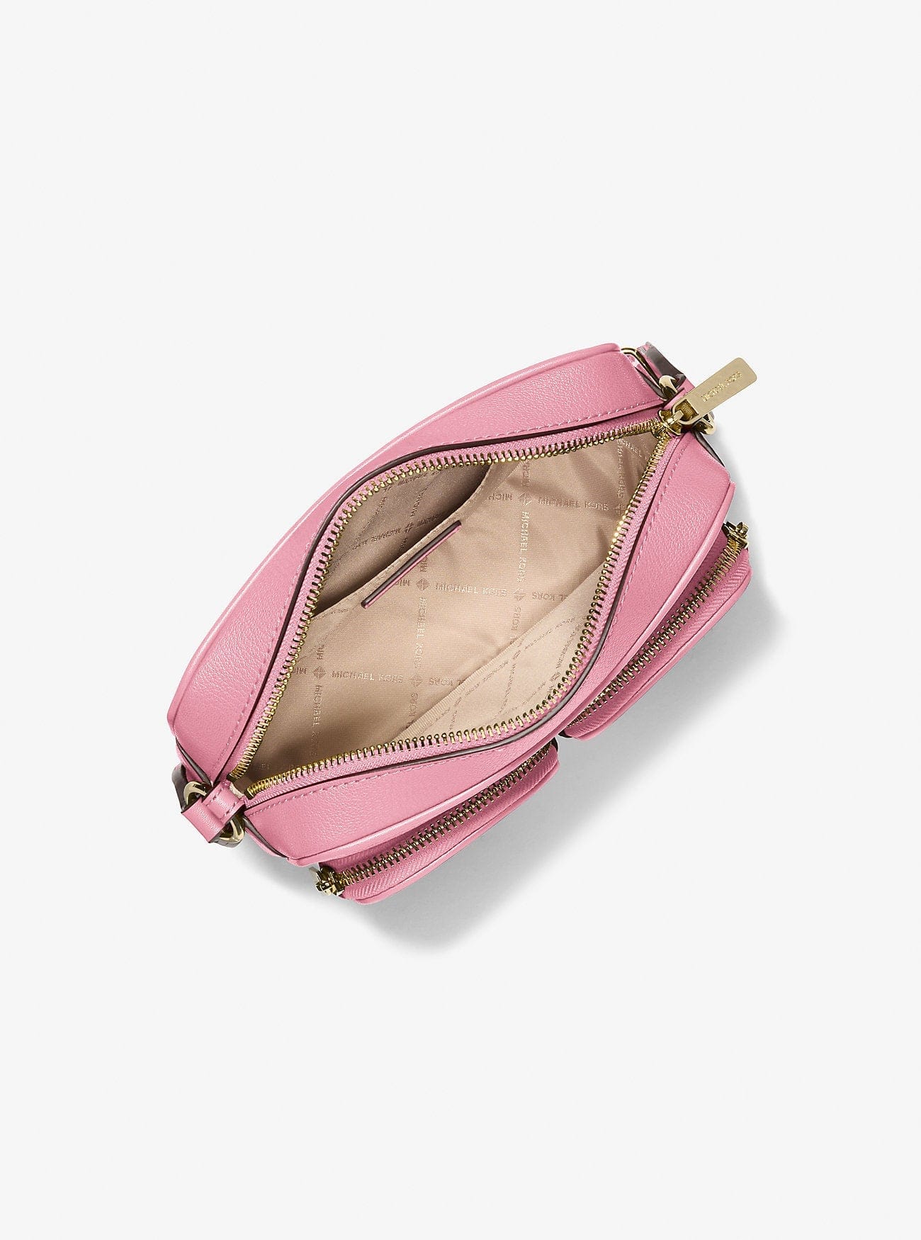 Michael Kors Jet Set Travel Medium Leather Messenger Bag Carnation