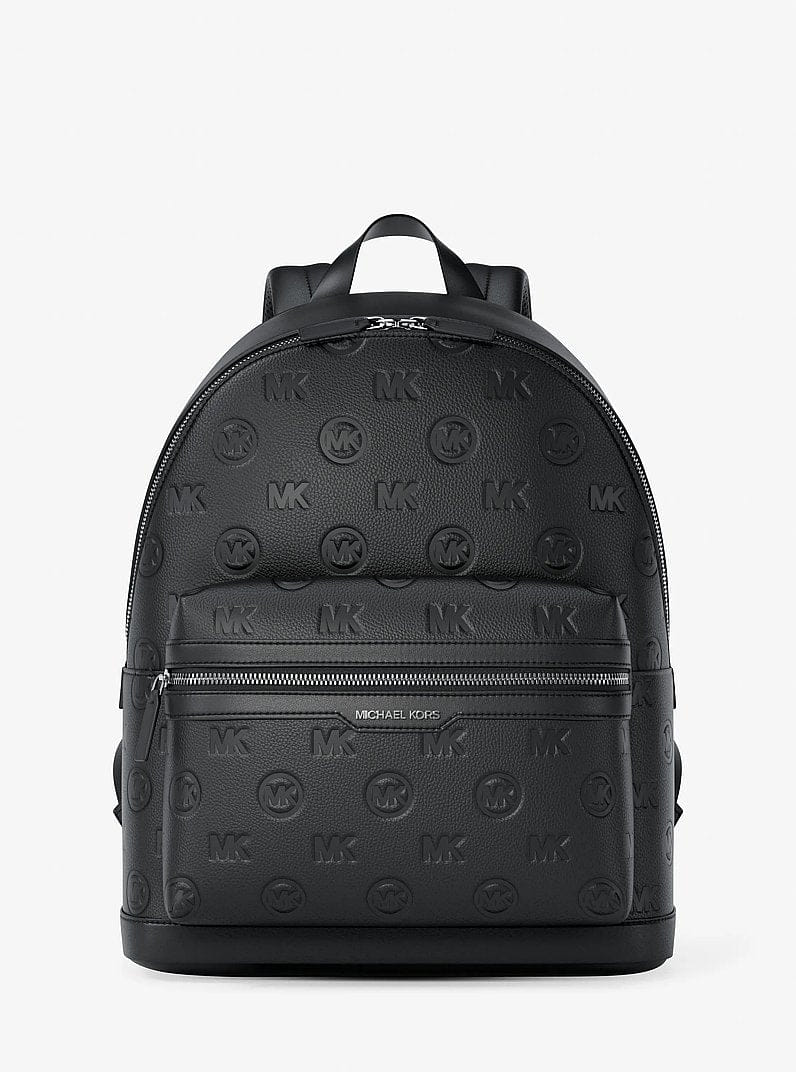 Michael Kors Cooper Medium Logo Debossed Dome Backpack Black