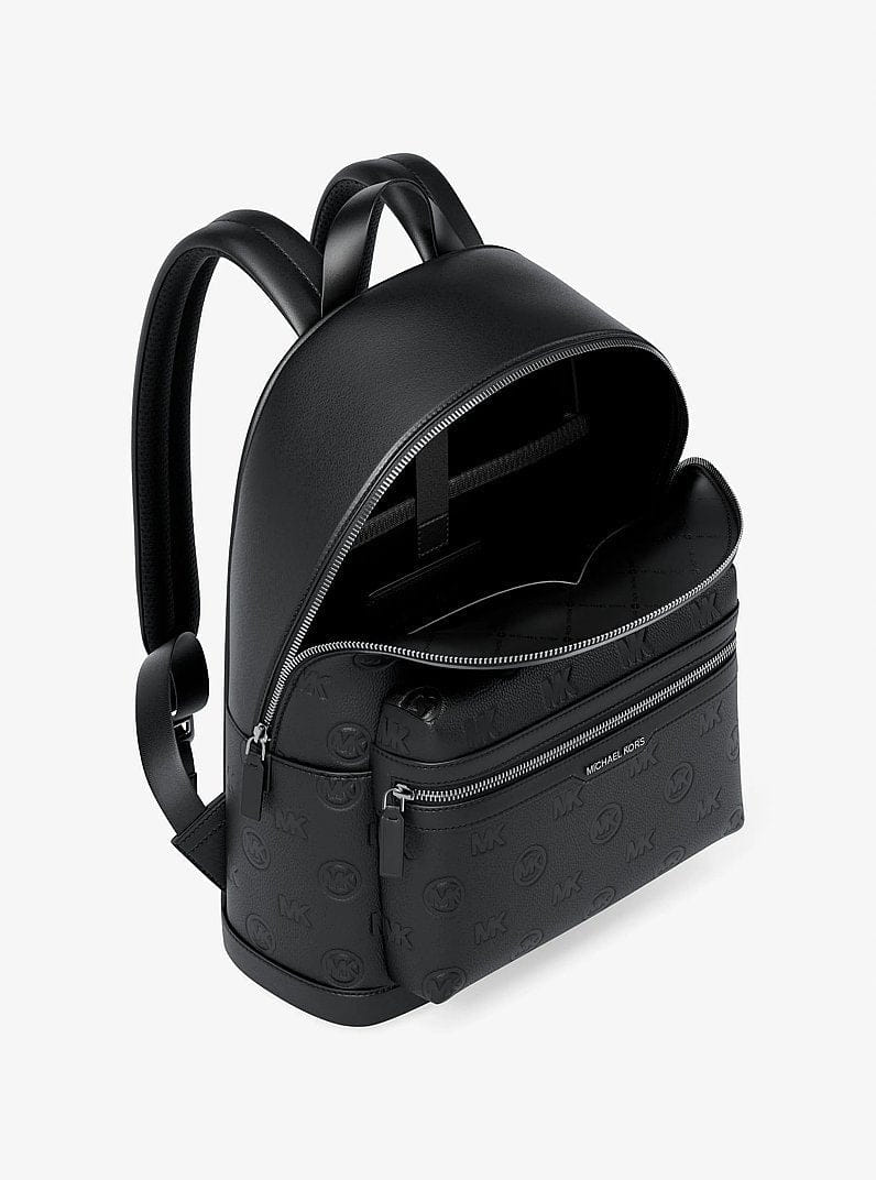 Michael Kors Cooper Medium Logo Debossed Dome Backpack Black